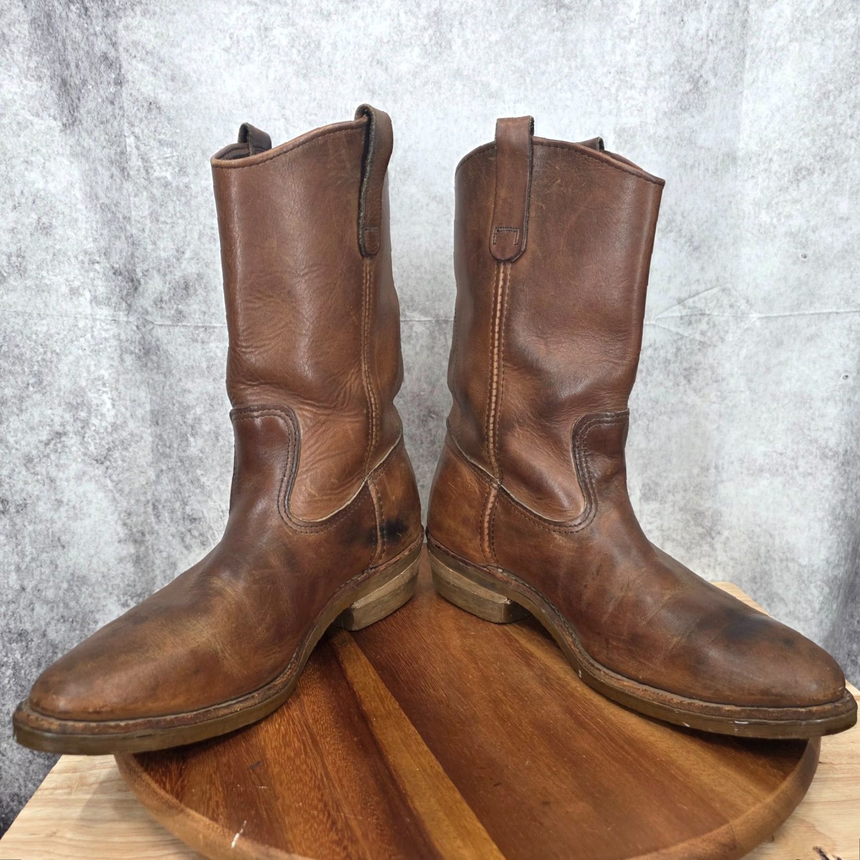 VTG Red Wing Pecos Pull On Work Boots USA Men\'s 9M Brown Leather Biltrite Soles Red Wing Pecos 4470 Size 8 EE Pull-On Steel | Mercari main image 4