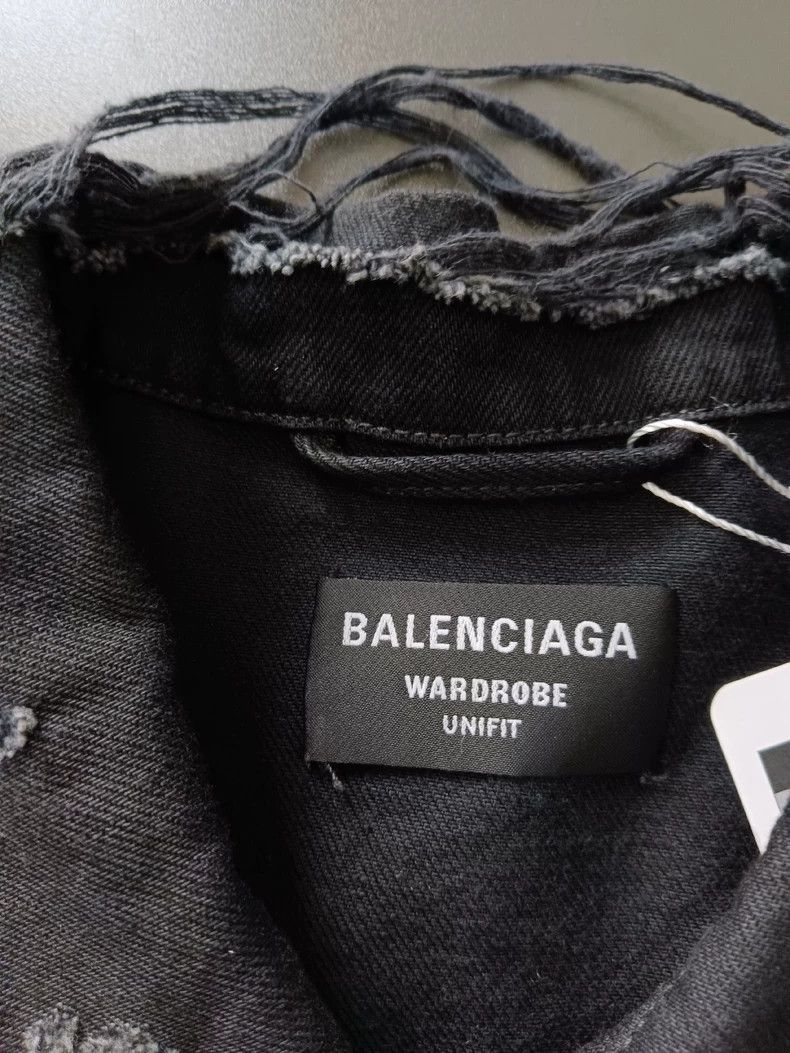 Balenciaga Balenciaga Letter printing to make old wash jeans jacket c Size US M / EU 48-50 / 2 - 3 Thumbnail