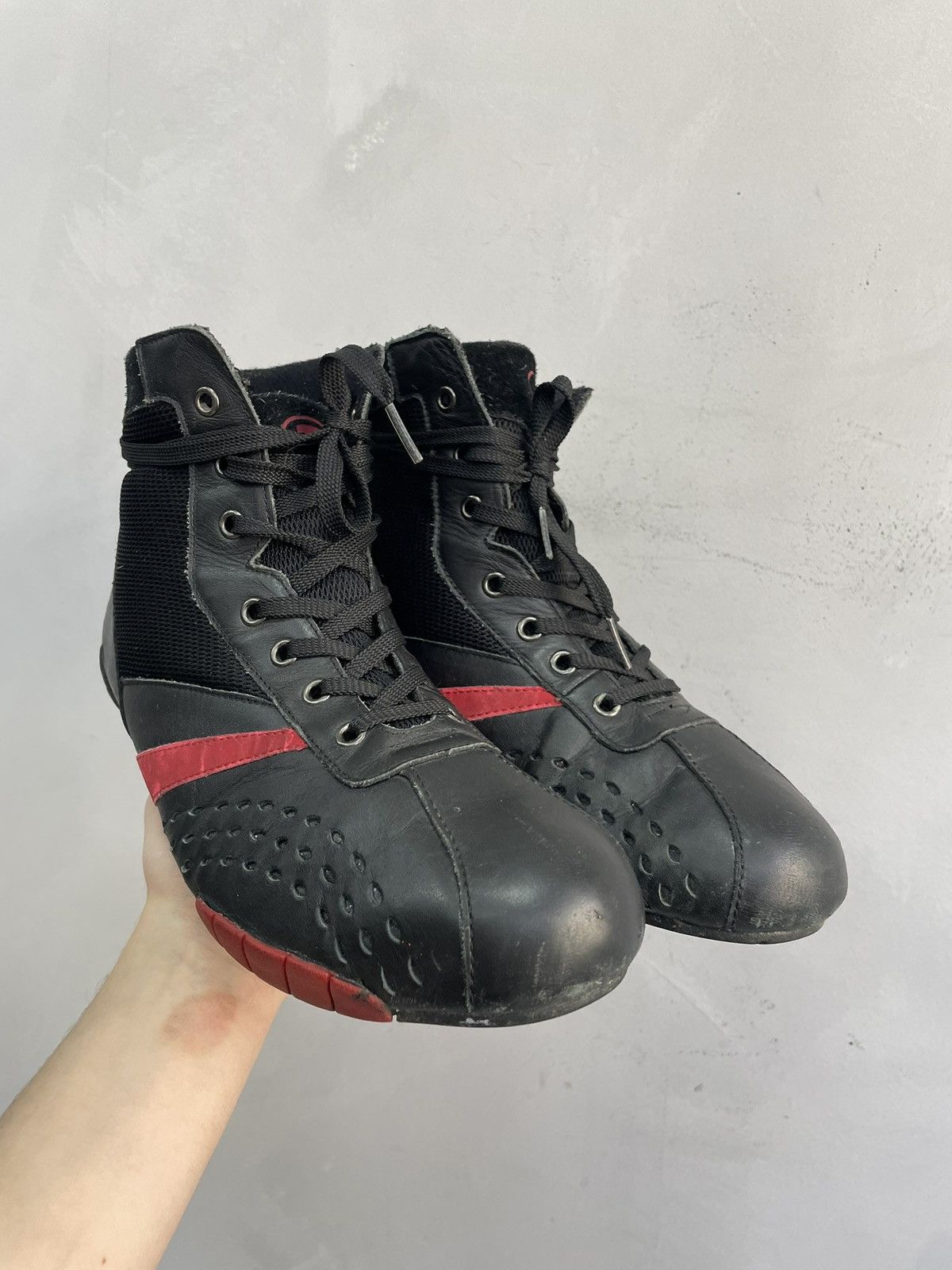 Maison Margiela Tom Tailor black shoes moto boxing boots y2k style fashion Size US 12 / EU 45 - 2 Thumbnail