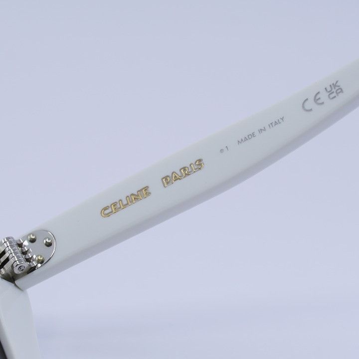Celine Celine CL40187I 25A Sunglasses White Cat Eye Frame, Grey Size ONE SIZE - 7 Thumbnail