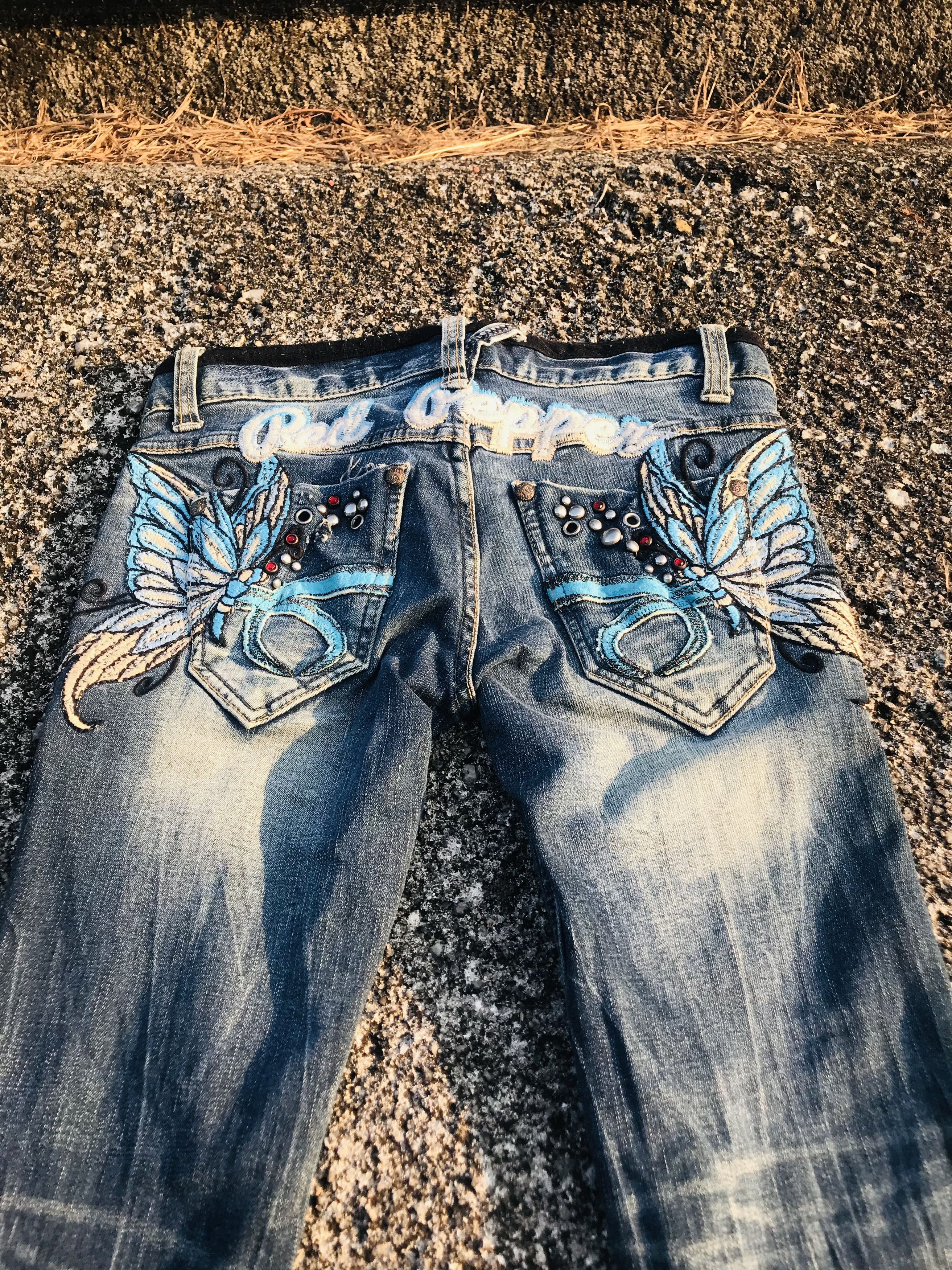 Japanese Brand 🔥Red Pepper butterfly back hit flared jeans Size 28" / US 6 / IT 42 - 3 Thumbnail
