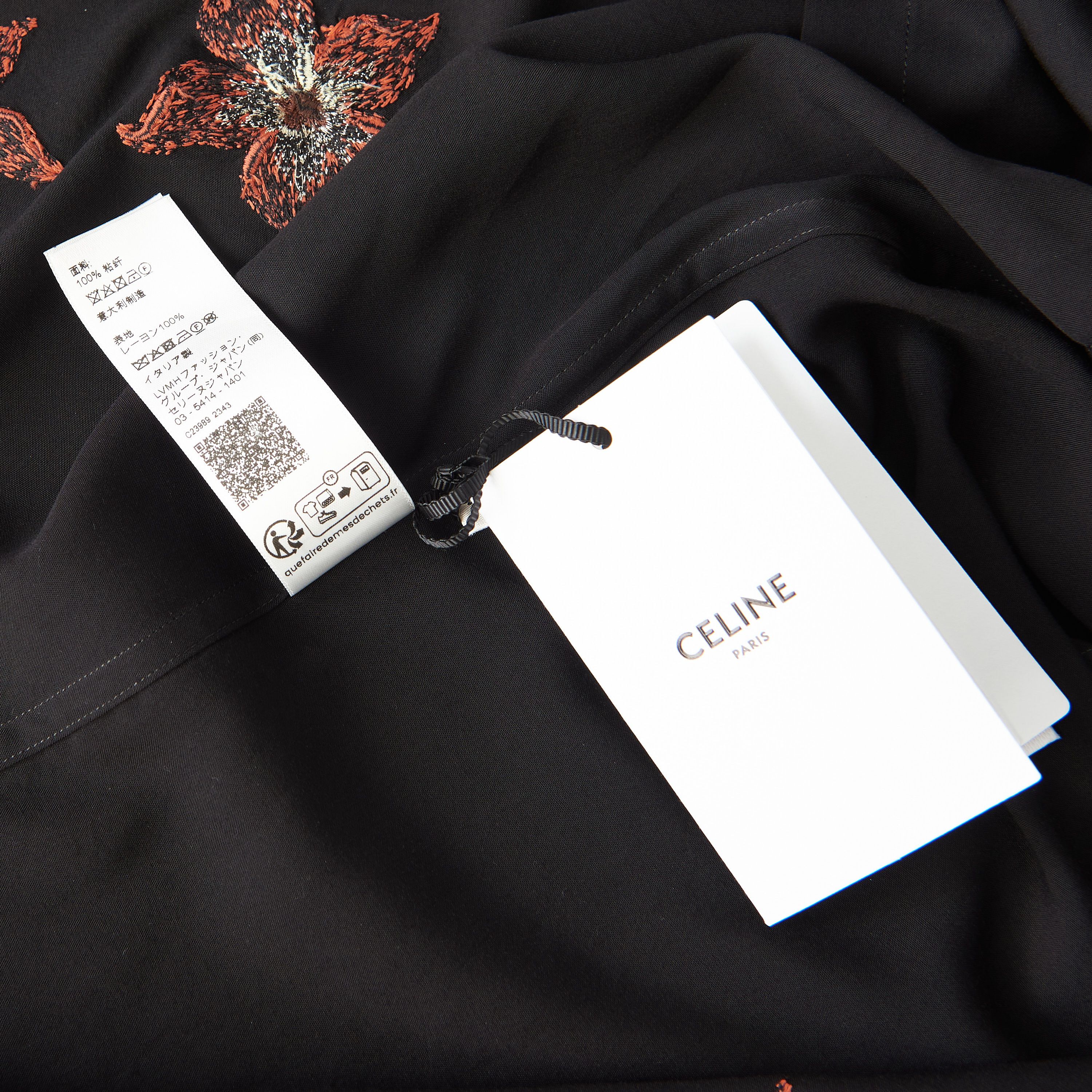 Celine Hawaiian Shirt - Hibiscus Flower Embroidery, Viscose Size US M / EU 48-50 / 2 - 15 Thumbnail