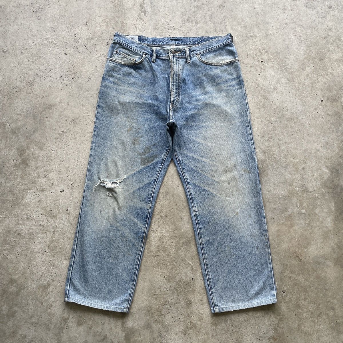 Edwin × Japanese Brand × Jean W36 Vintage Edwin Dirty Distressed Faded Pants Jeans 90s Size US 36 / EU 52 - 1 Thumbnail