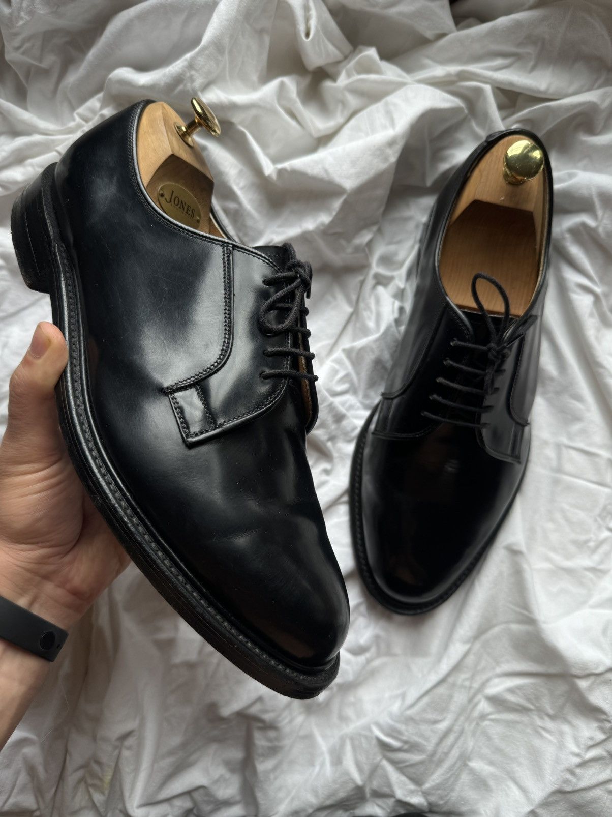 Loake Loake 771B Black classic polished leather derby Size US 11 / EU 44 - 1 Thumbnail