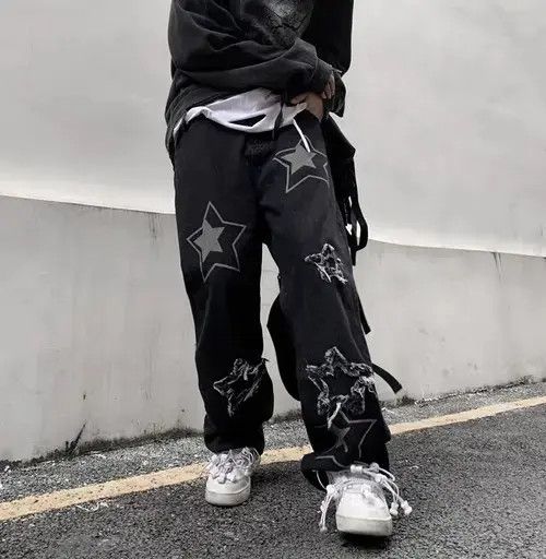 Other Printed Patchwork Male Baggy Jeans Size US 31 - 3 Thumbnail