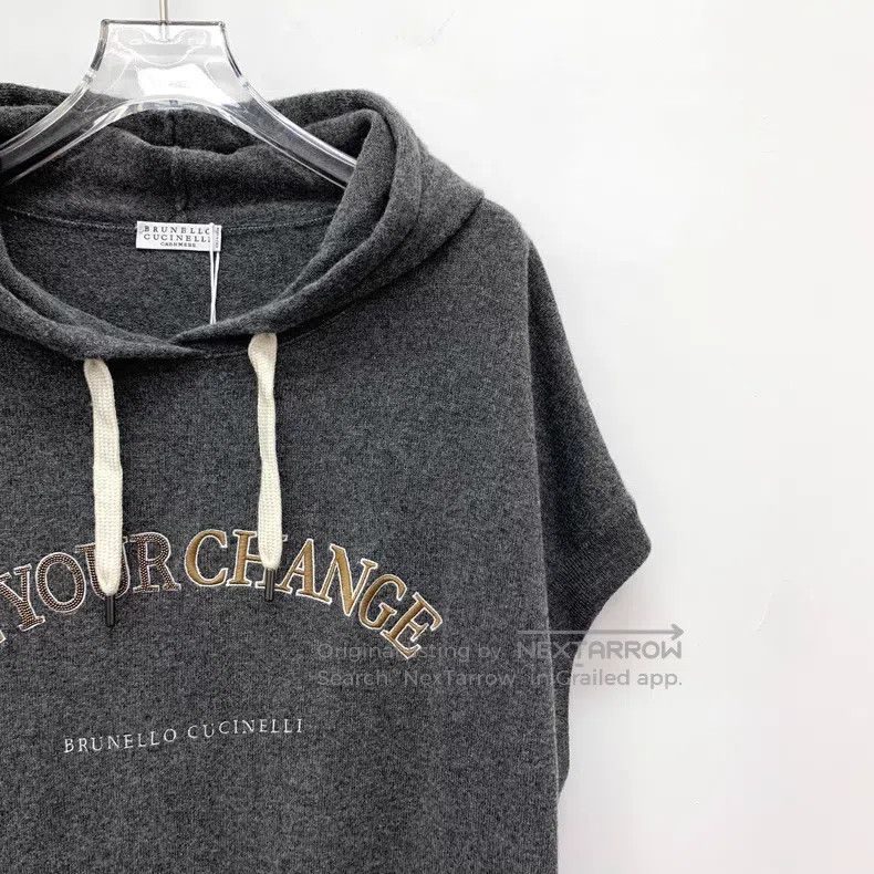 Brunello Cucinelli Brunello Cucinelli Dark Gray Logo Letter Embroidered Wool Size M / US 6-8 / IT 42-44 - 3 Thumbnail