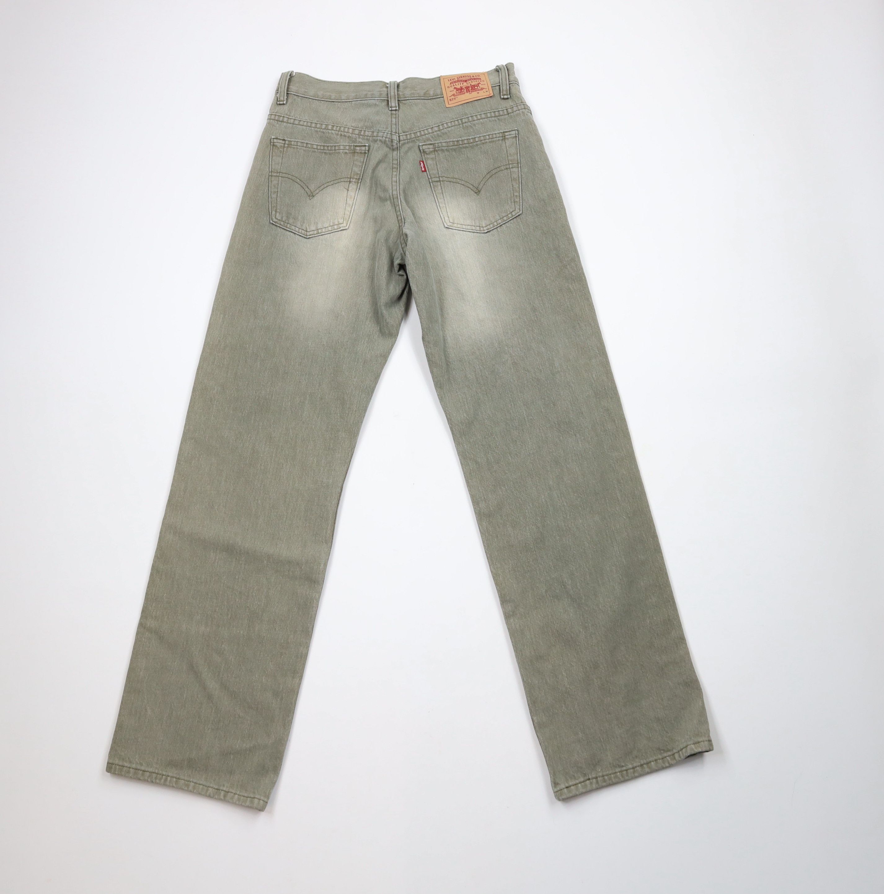 Levi's × Vintage Vintage Y2K 2002 Levis 577 Rise Loose Fit Denim Jeans Green Size 28" / US 6 / IT 42 - 8 Thumbnail