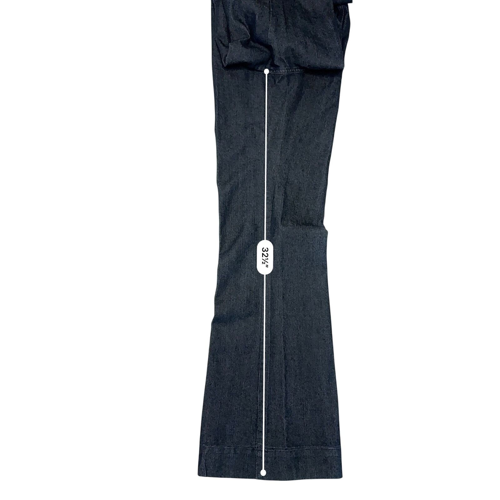 Madison Madison Stretch Wide Leg Large Studded Dark Blue Jeans 6 Size 28" / US 6 / IT 42 - 7 Thumbnail