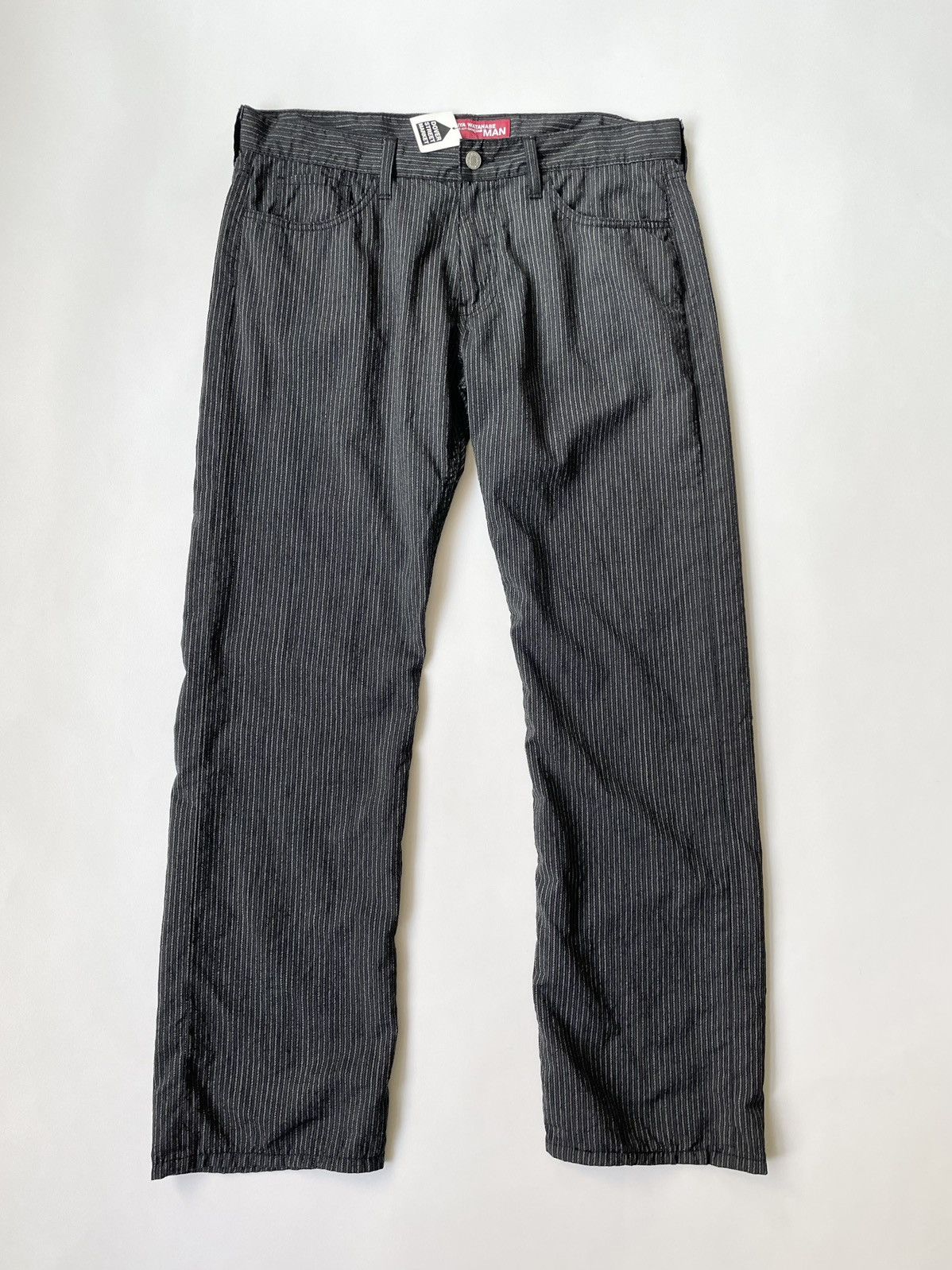 Image of Comme Des Garcons x Junya Watanabe A/w 05 Striped Wool Trousers in Black Gray, Men's (Size 30)