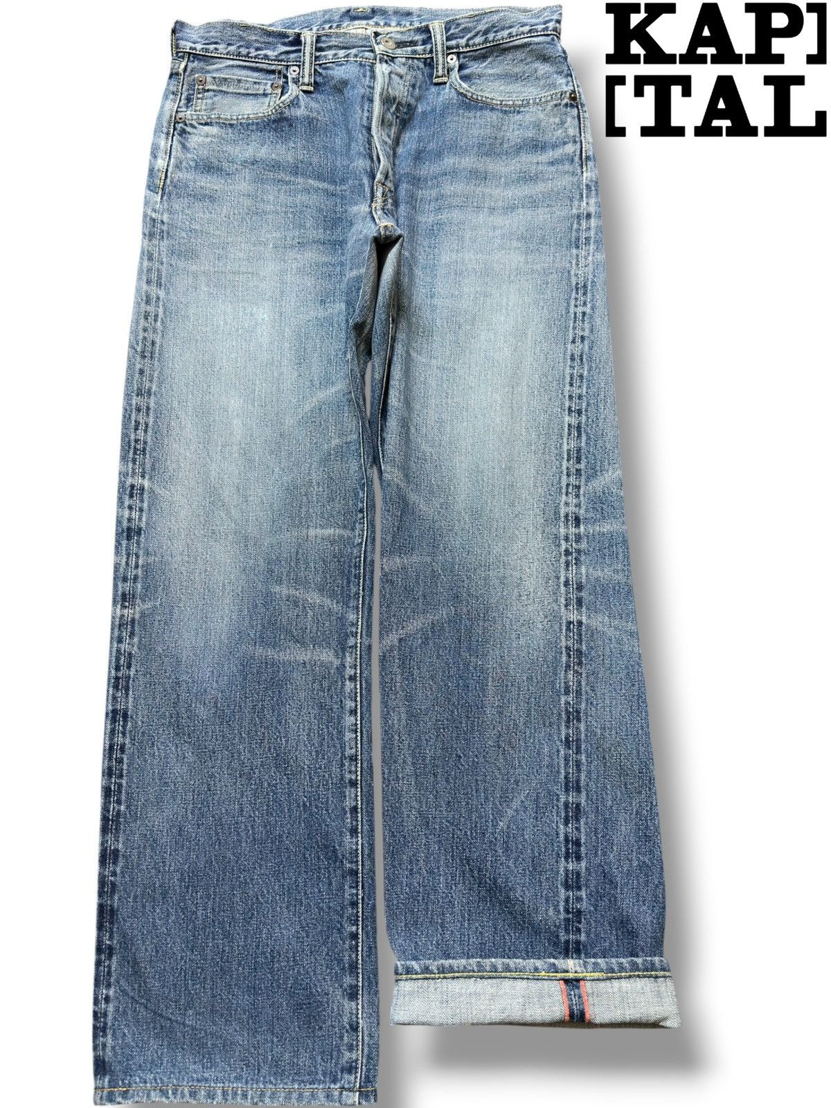 Kapital Vintage Kapital Selvedge Button Fly Faded Whiskers Denim Size US 30 / EU 46 - 1 Thumbnail