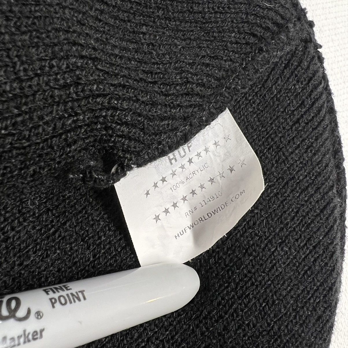 Huf HUF Beanie Hat Black Logo Patch Skate Board Box Cuffed Cap Size ONE SIZE - 7 Thumbnail