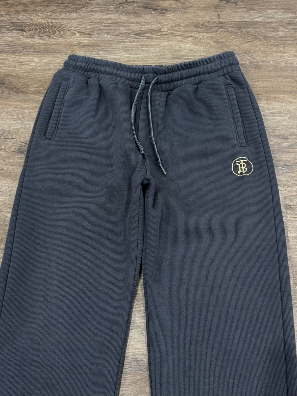 Burberry Burberry London Ribbed Sweatpants Charcoal – Gold Embroidery Size US 34 / EU 50 - 3 Thumbnail