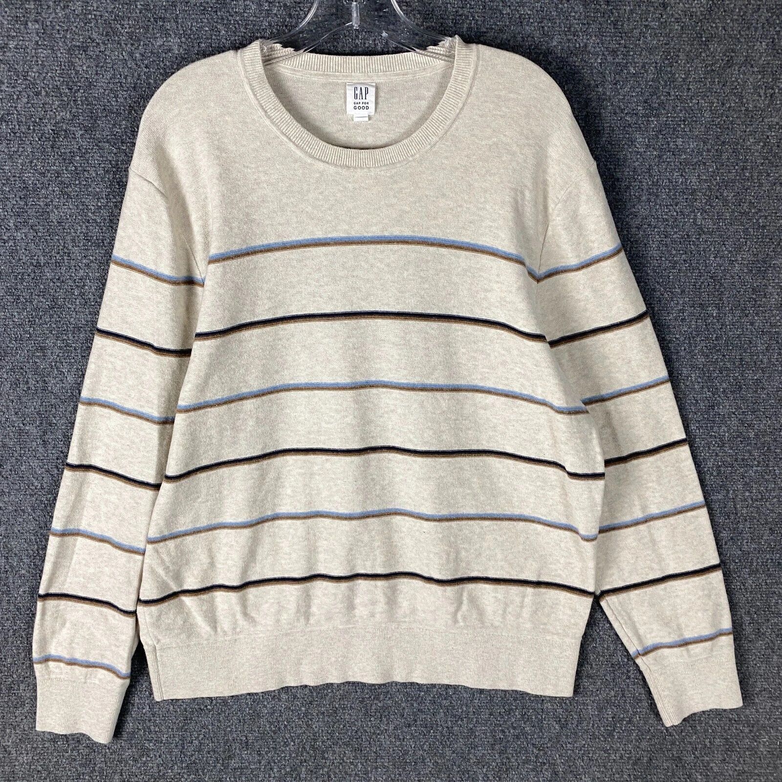 Gap Gap Sweater Men's XL Crew Neck Striped Beige Adults Casual Size US XL / EU 56 / 4 - 1 Thumbnail