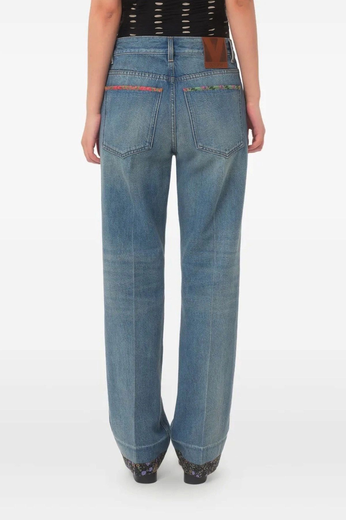 Valentino Floral Denim Jeans Size 25" / US 0 / IT 36 - 2 Thumbnail