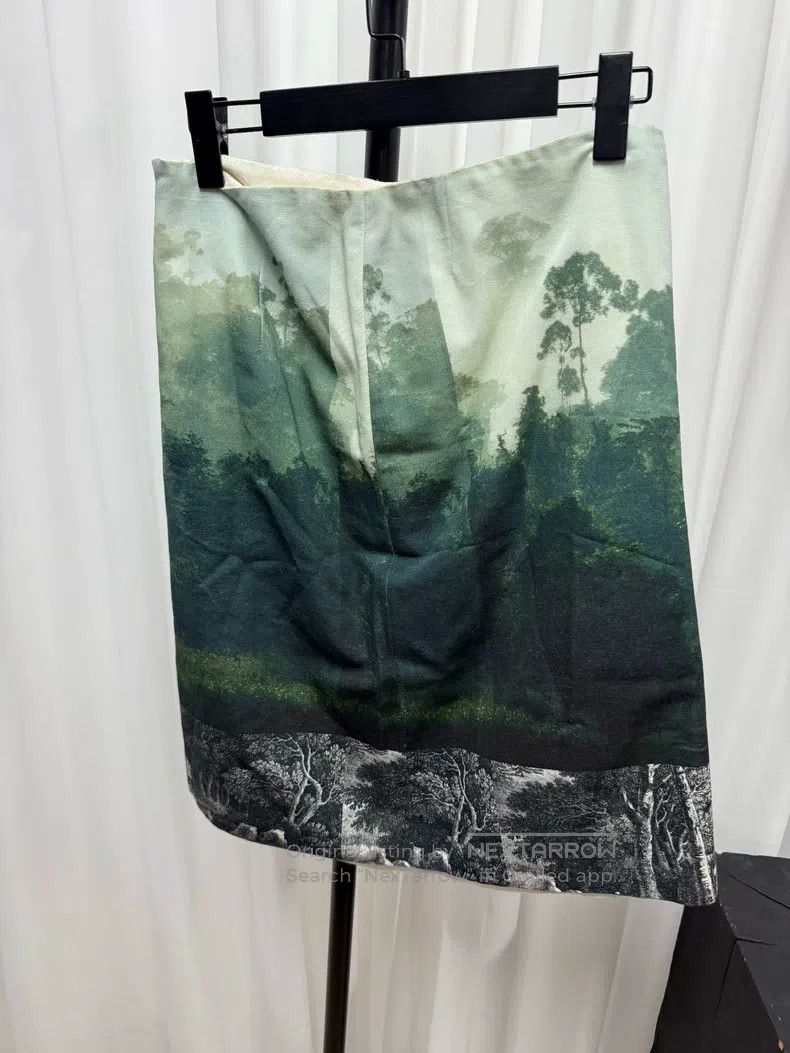 Dries Van Noten Dries Van Noten Landscape Forest Midi Skirt Size 25" / US 0 / IT 36 - 4 Thumbnail