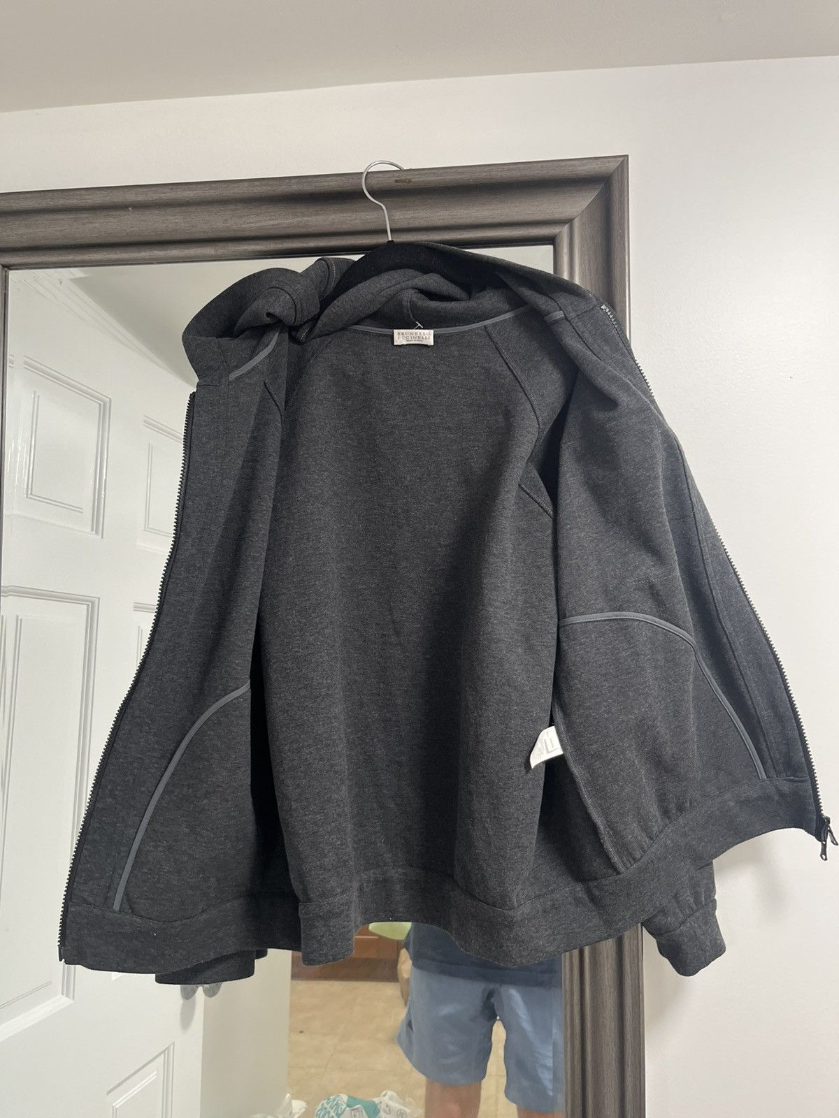 Brunello Cucinelli Grey Brunello Cucinelli zip-up hoodie pocket jacket Size US XS / EU 42 / 0 - 8 Thumbnail