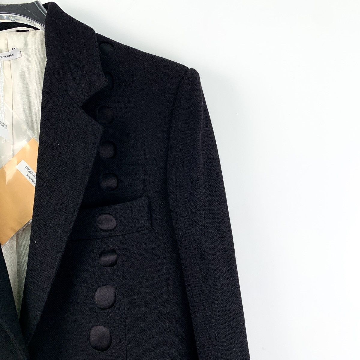 Thom Browne Thom Browne Black Wool Lapel Long Sleeve Blazer Style Coat Size L / US 10 / IT 46 - 3 Thumbnail