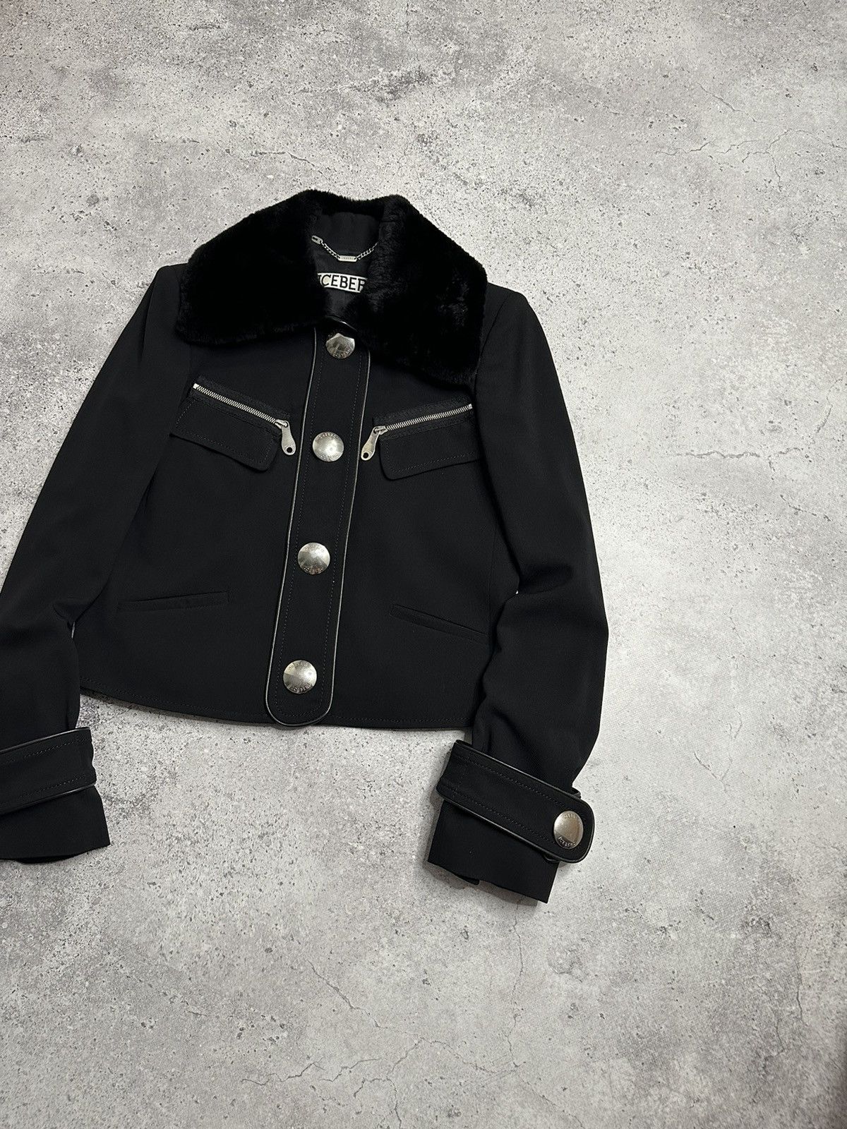 Iceberg Rare Y2K Iceberg By Gilmar Wool Jacket With A Fur Collar Size S / US 4 / IT 40 - 3 Thumbnail