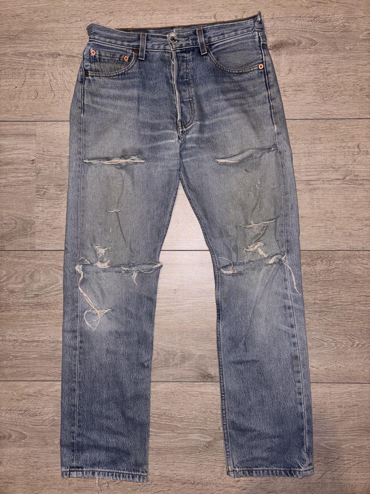 Levi's × Levi's Vintage Clothing Vintage Levi’s 501 Wash Distressed Denim Size US 29 - 2 Thumbnail