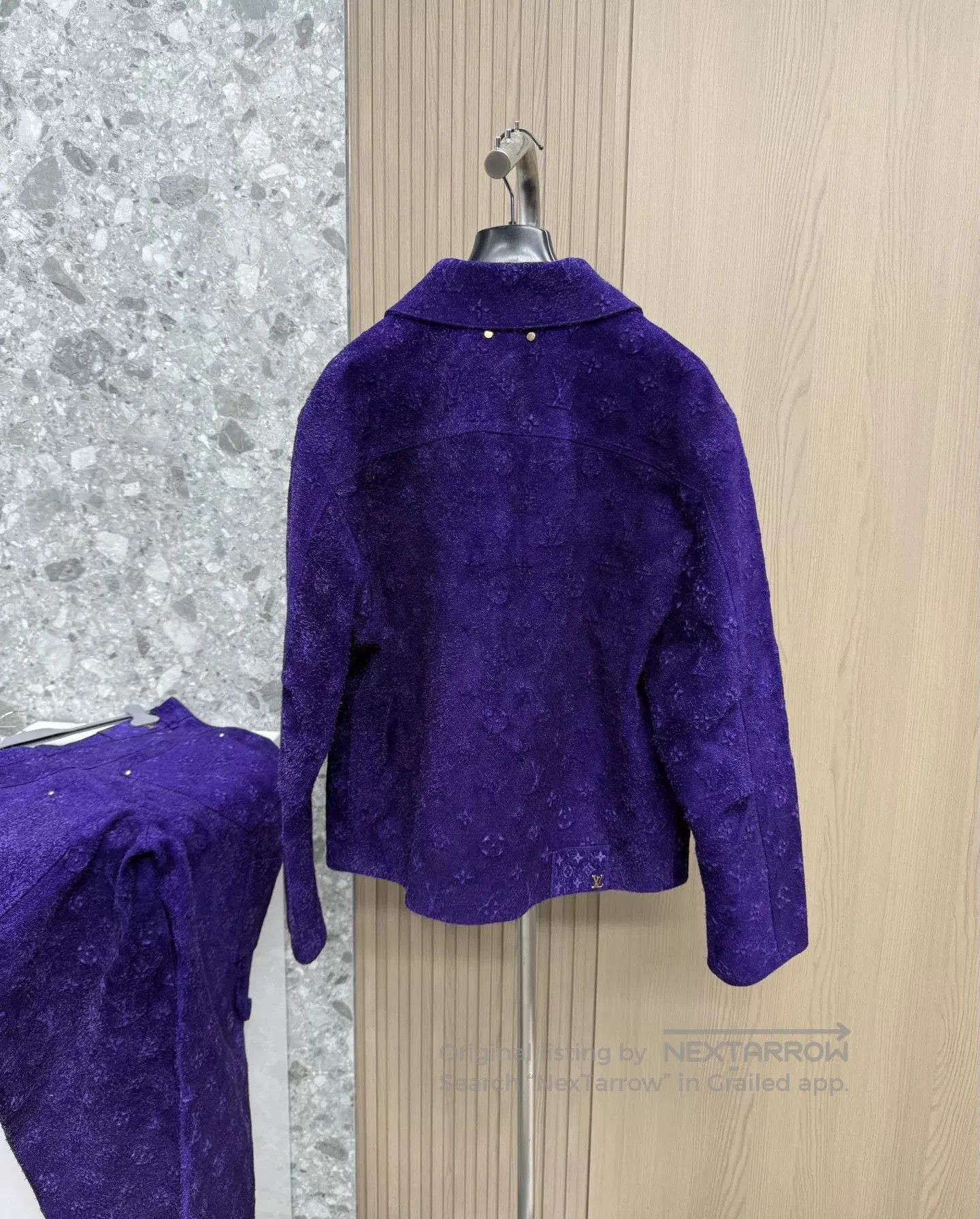 Louis Vuitton LV Purple Monogram Leather Jacket & Pants Set. Size US M / EU 48-50 / 2 - 6 Thumbnail