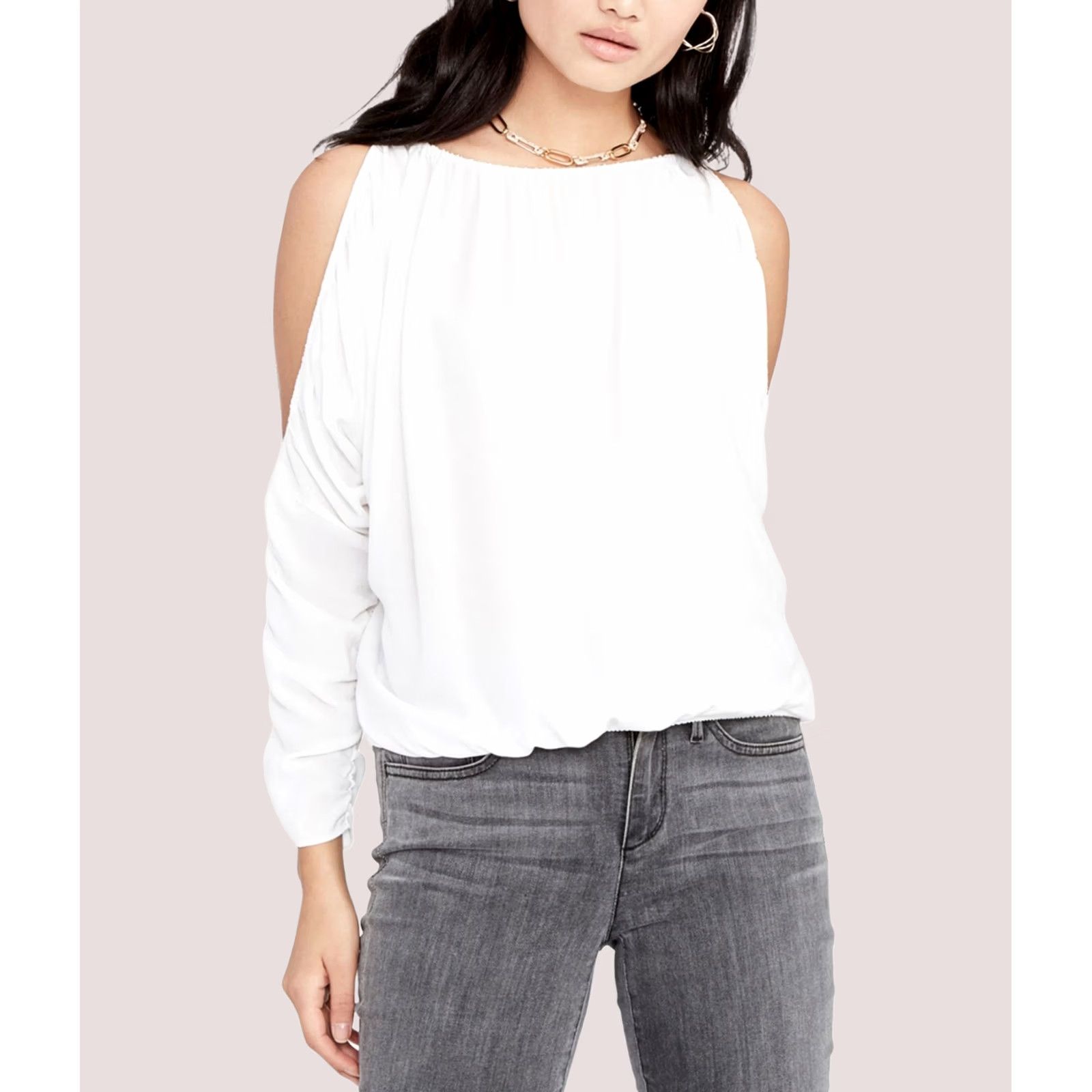 Vintage Rachel Roy Womens Blouse, Knit Cold Shoulder, White, XL Size XL / US 12-14 / IT 48-50 - 1 Thumbnail