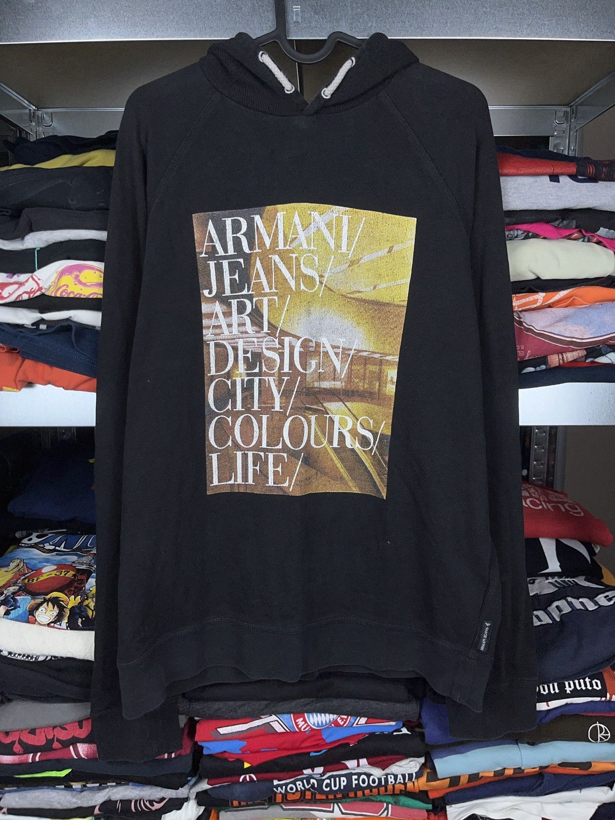 Armani × Giorgio Armani × Vintage Armani Jeans vintage waffle thermal hoodie y2k Size US L / EU 52-54 / 3 - 1 Thumbnail