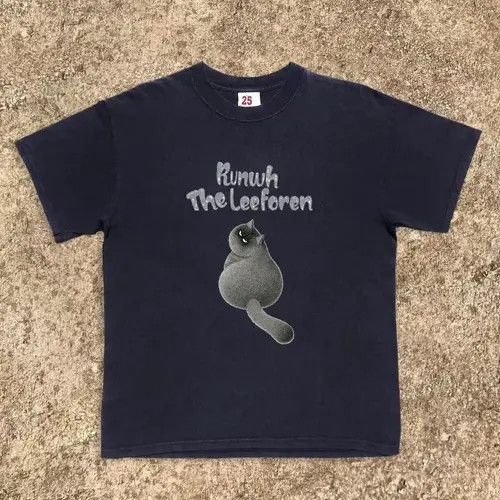 VIBE Dark blue casual retro cat print loose t-shirt Size US M / EU 48-50 / 2 - 1 Thumbnail