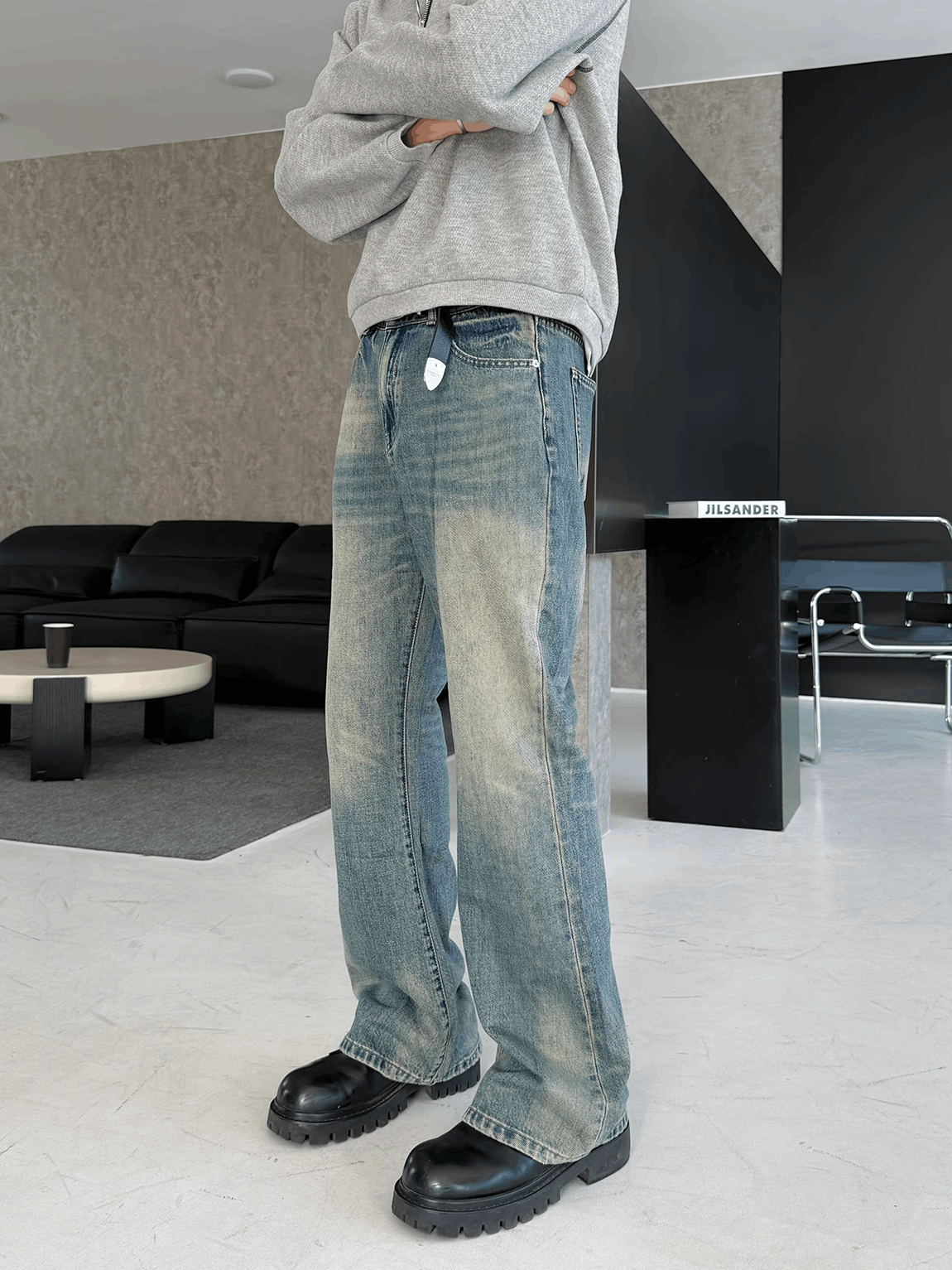 Jean × Vintage Blue Washed Wide Leg Jeans Size US 33 - 3 Thumbnail
