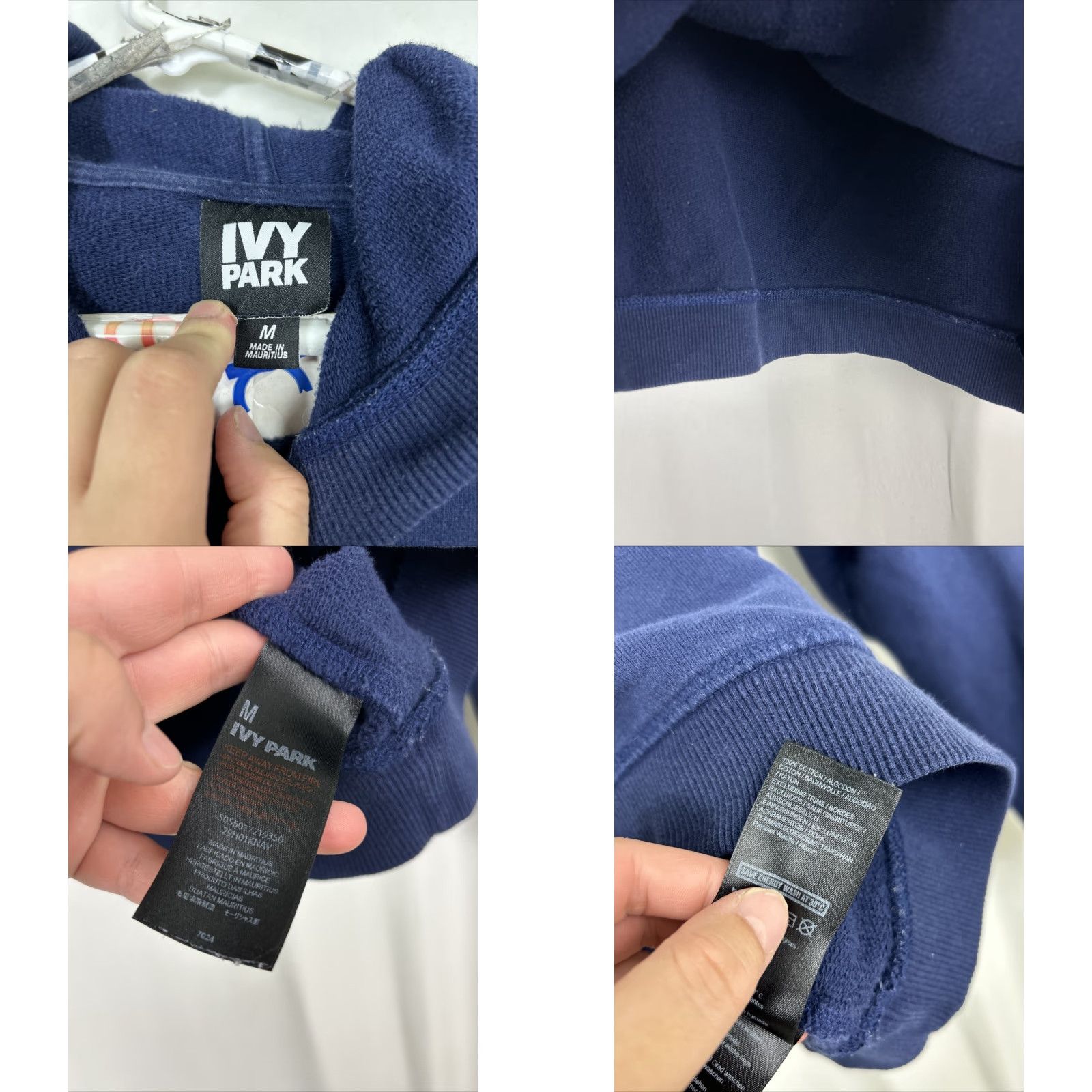 Ivy Park IVY PARK Womens Medium Navy Blue Pullover Hooded Sweatshirt Size M / US 6-8 / IT 42-44 - 8 Thumbnail