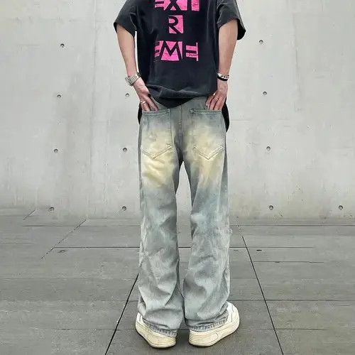 Japanese Brand Streetwear Ripped Baggy Jeans Men Size US 30 / EU 46 - 4 Thumbnail
