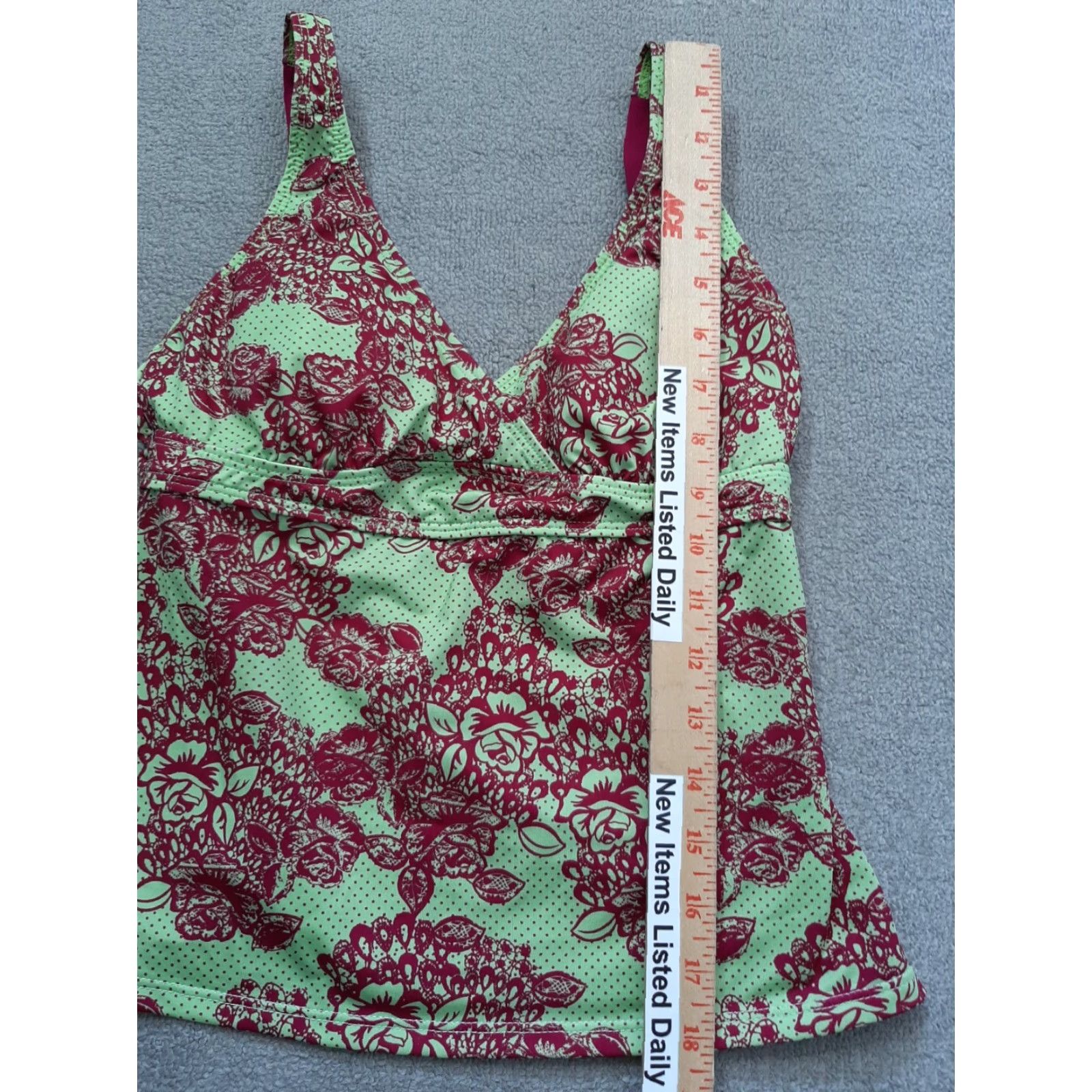 Vintage TITLE NINE Tankini Womens S Bathing Suit Swim Top Black Floral Swim Suit Top Women S Tankini Size S / US 4 / IT 40 - 2 Thumbnail