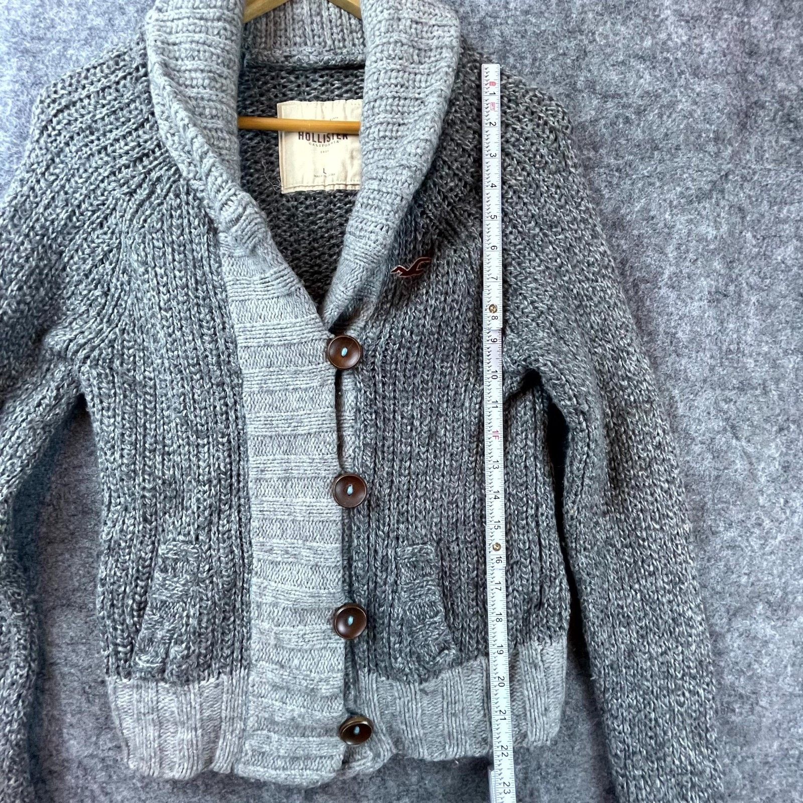 Hollister Hollister Cardigan Sweater Womens Large Gray Y2K Shawl Size L / US 10 / IT 46 - 6 Thumbnail