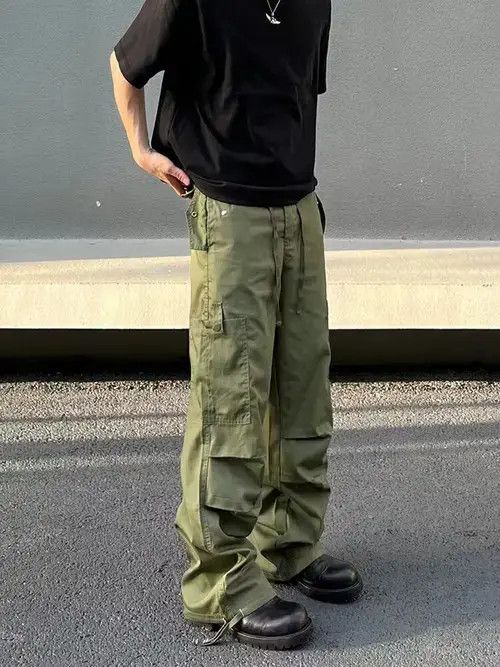 Vintage military baggy flared cargo pants Size US 32 / EU 48 - 3 Thumbnail
