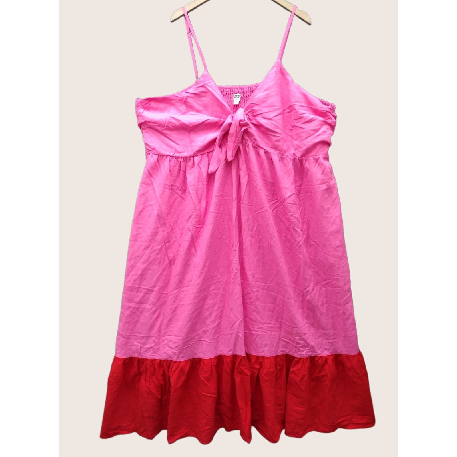 Pinko Tabitha Brown Pink Sleeveless Tie Front Midi Dress 4X Womens Plus Pink Tie Front Midi Dress Size XXL / US 16-18 / IT 52-54 - 1 Thumbnail