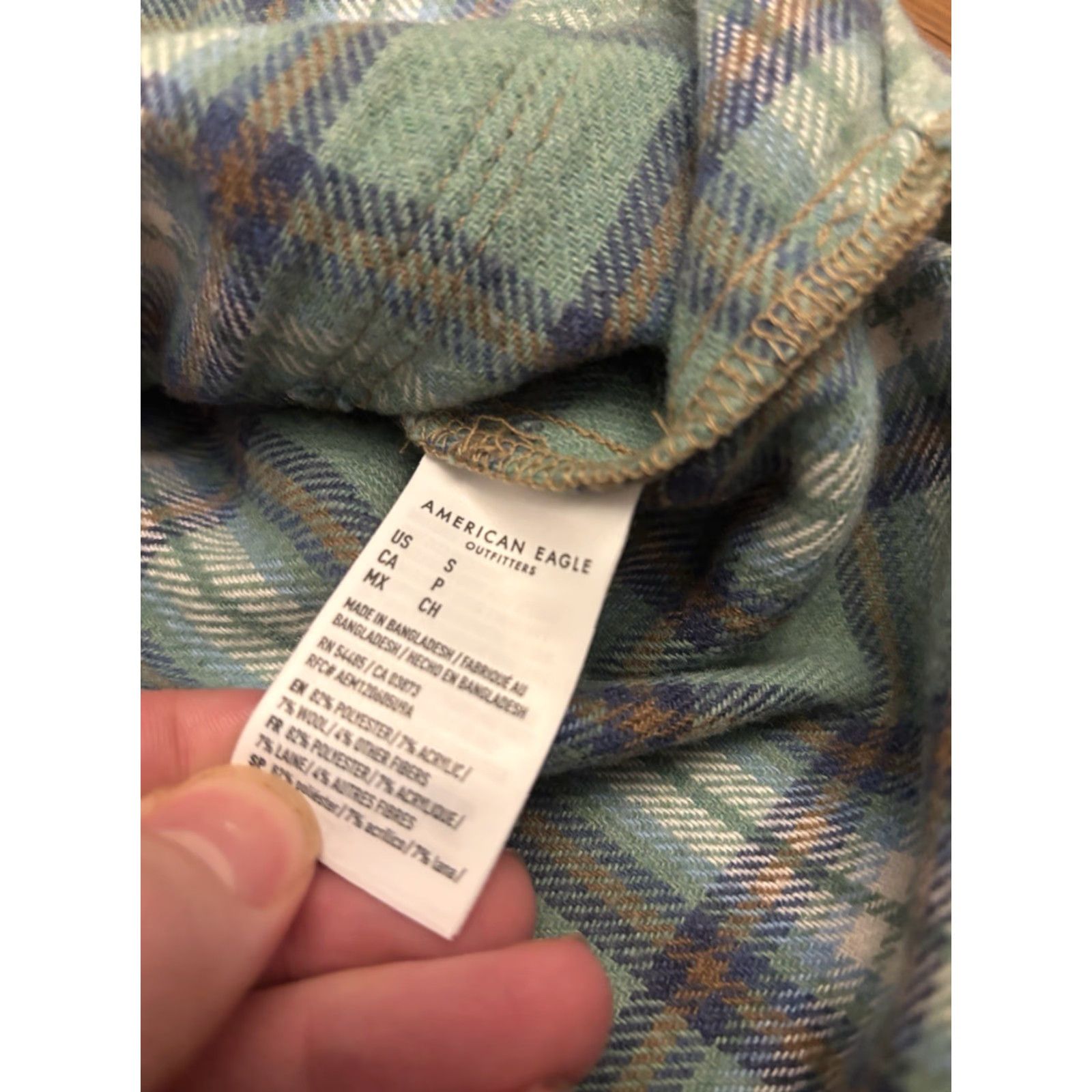 American Eagle Outfitters VINTAGE American Eagle Outfitters Shacket Heavy Weight Flannel Womens S Green Button-Up Plaid Retro Western Hipster 90s Size S / US 4 / IT 40 - 5 Thumbnail