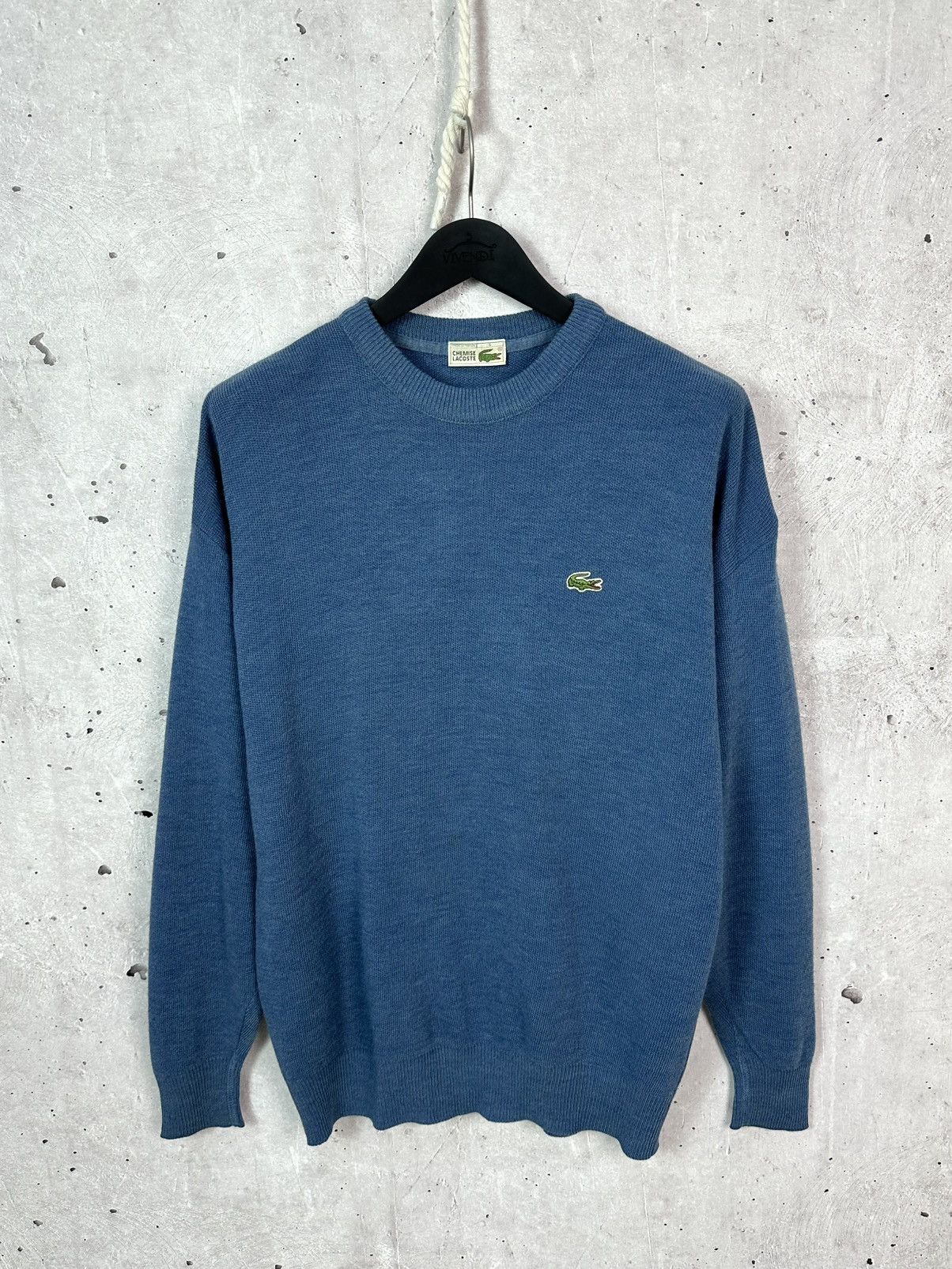 Lacoste × Vintage Lacoste Chemise Vintage Made in France Blue Knit Sweater Size US L / EU 52-54 / 3 - 1 Thumbnail