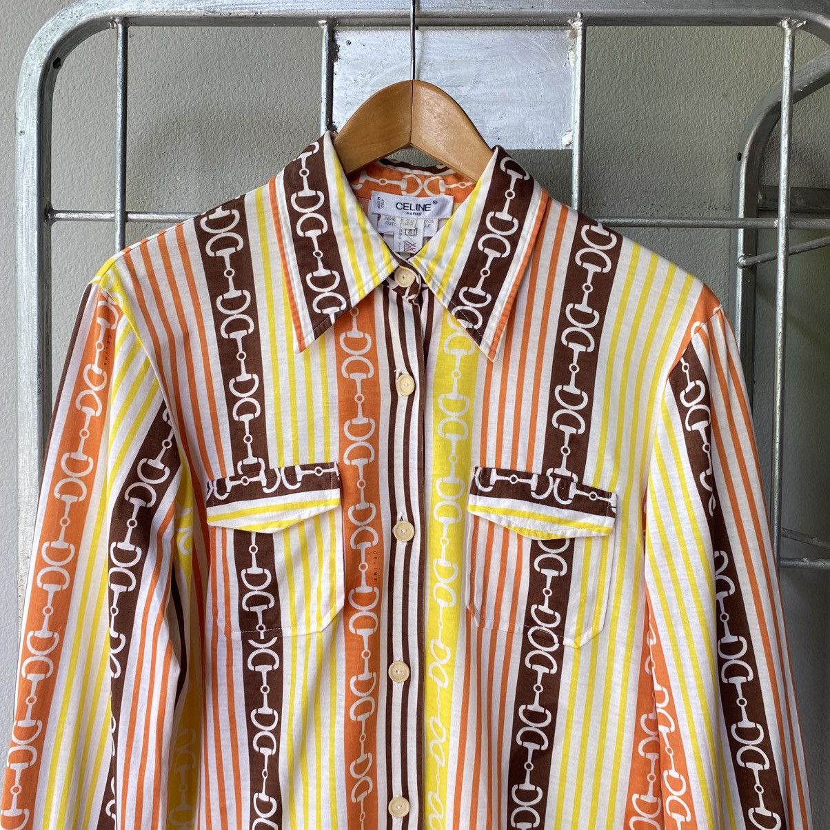 Celine CELINE etro Chain Stripe Button-Up Shirt Size XS / US 0-2 / IT 36-38 - 5 Thumbnail