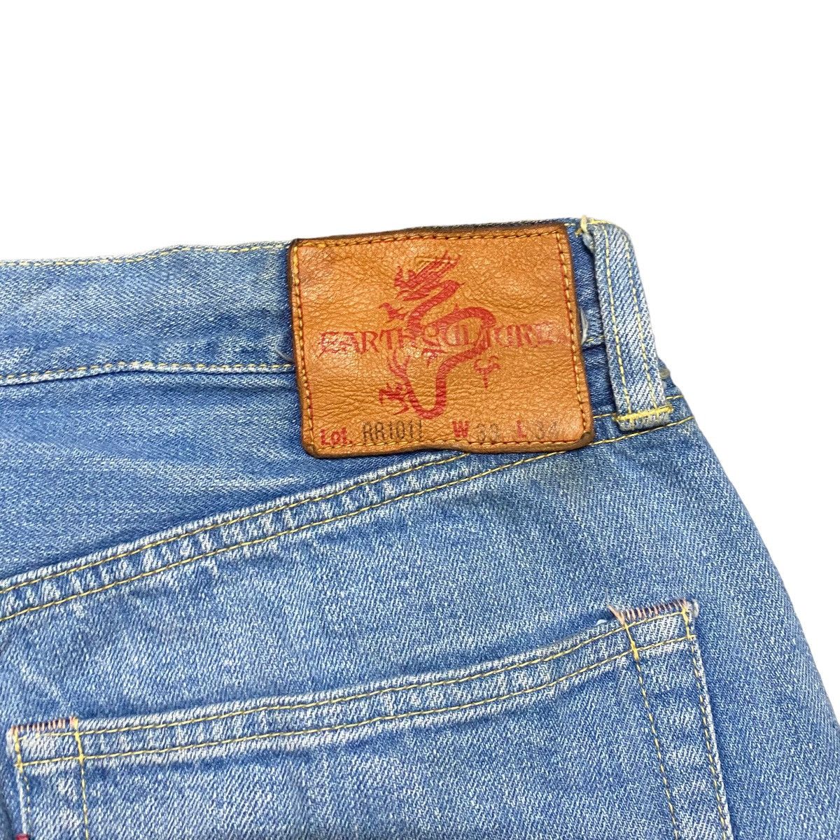Iron Heart × Self Edge EARTH CULTURE Denim Selvedge Jeans Lot RR1011 Size US 32 / EU 48 - 12 Thumbnail