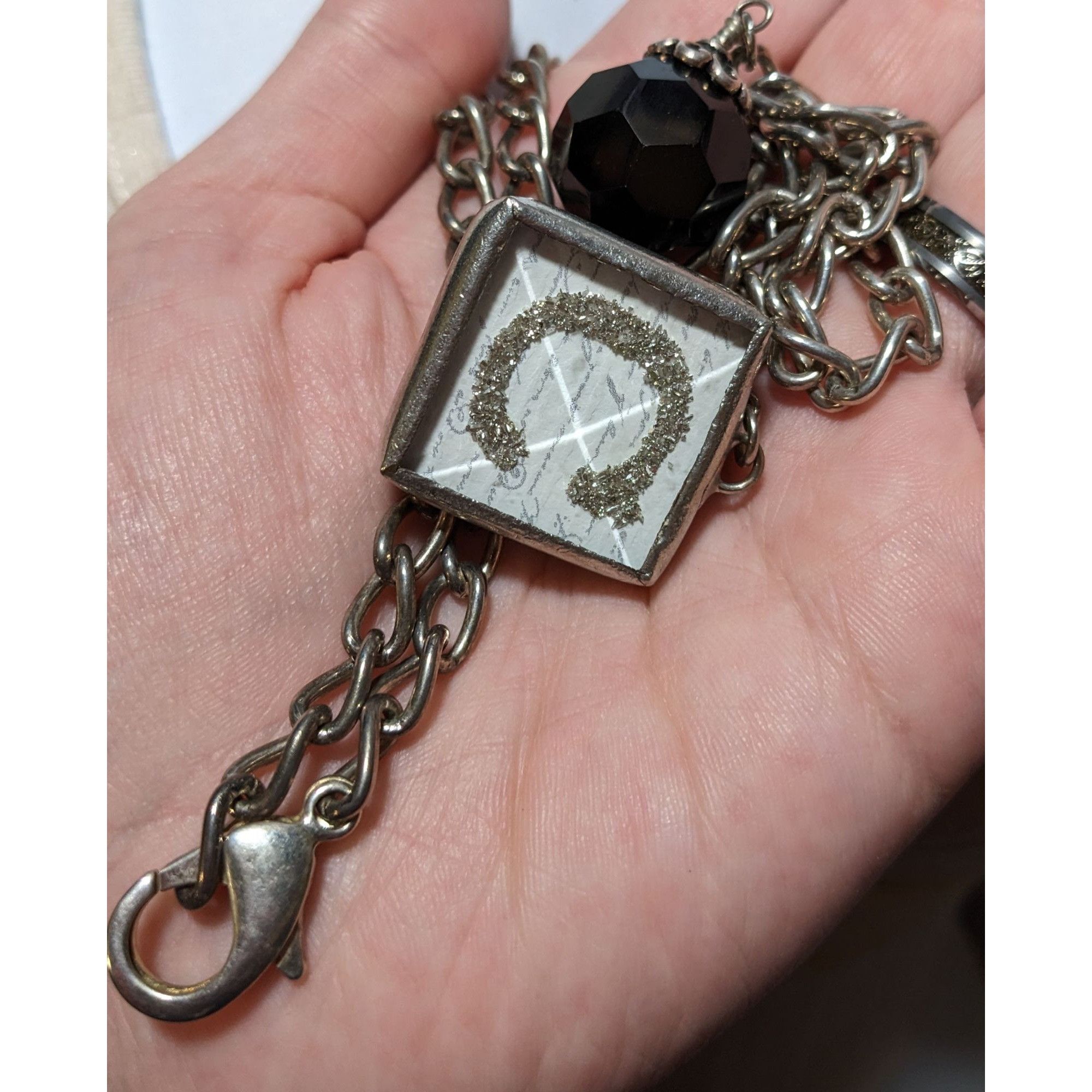 Other Unique Glitter Heart C Reversible Pendant Necklace Size ONE SIZE - 14 Thumbnail
