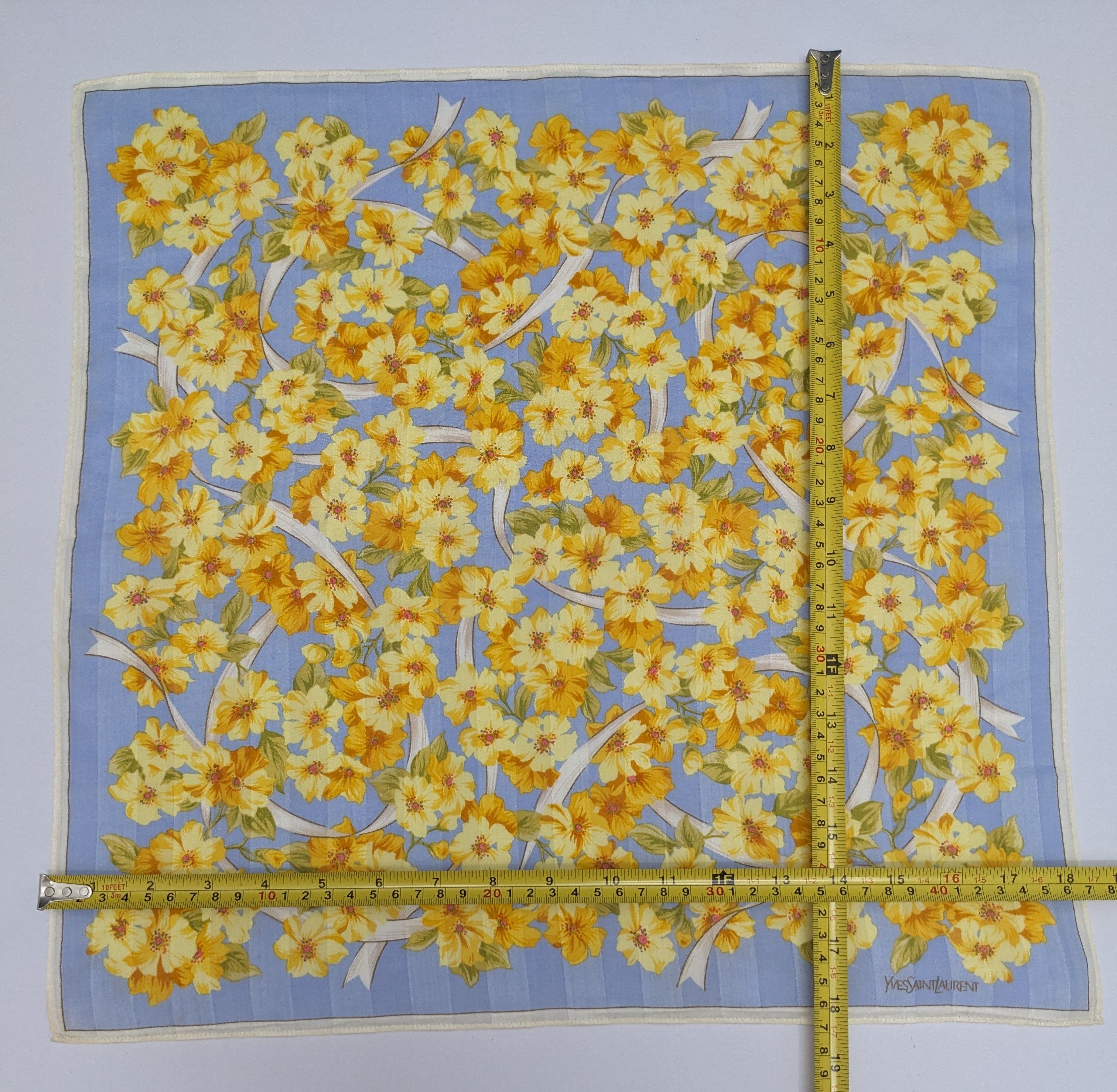 Yves Saint Laurent YVES SAINT LAURENT ROMANTIC CORNFLOWER FLORAL HANDKERCHIEF Size ONE SIZE - 4 Thumbnail
