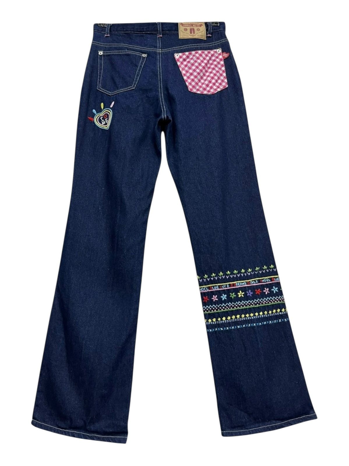 Angel Blue 💕 CUTENESS 💕Vintage ANGEL BLUE Cute Embroidery Blue Jeans Size 27" / US 4 / IT 40 - 5 Thumbnail