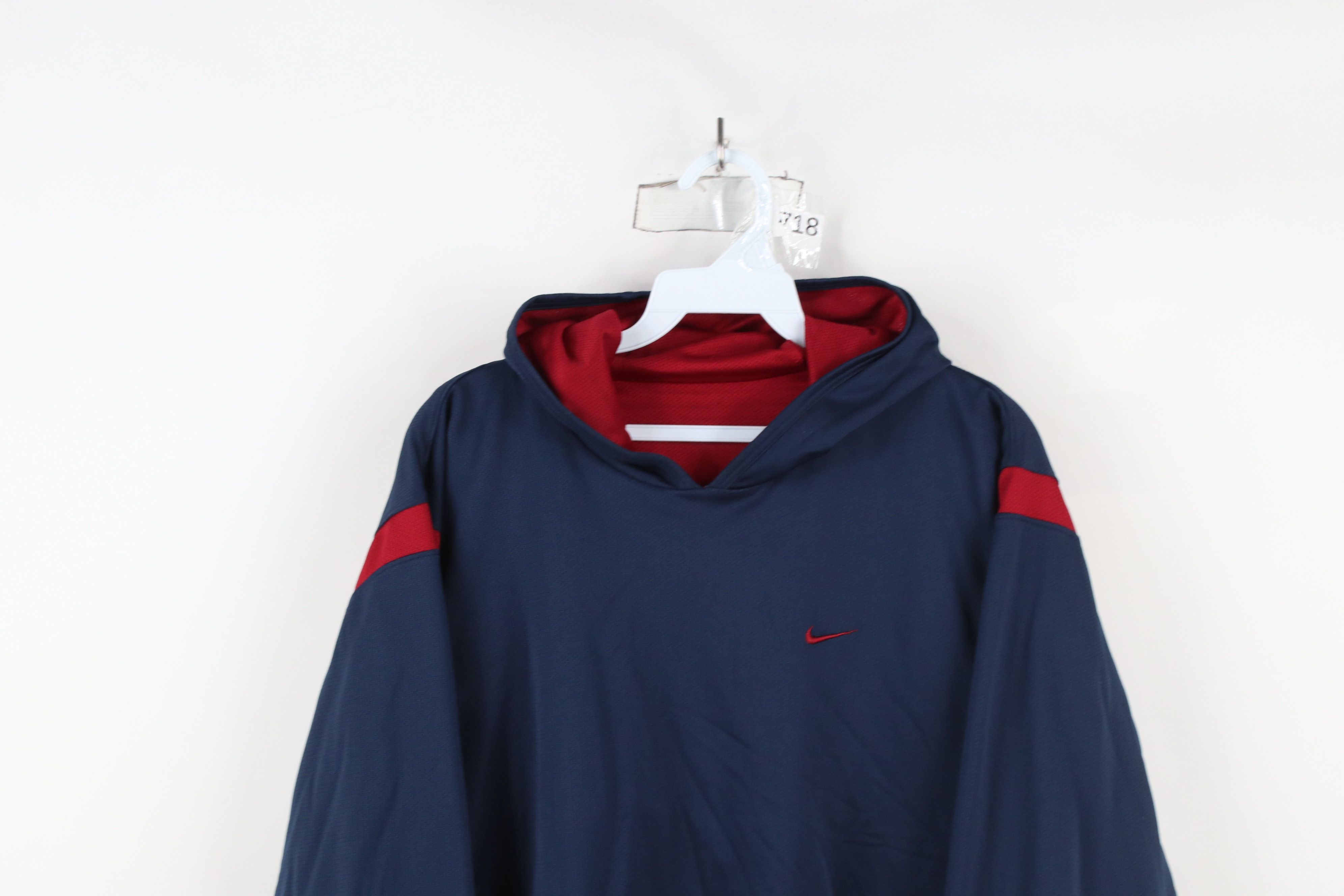 Nike × Vintage Vintage Nike Mini Swoosh Reversible Knit Hoodie Red Blue Size US S / EU 44-46 / 1 - 11 Thumbnail