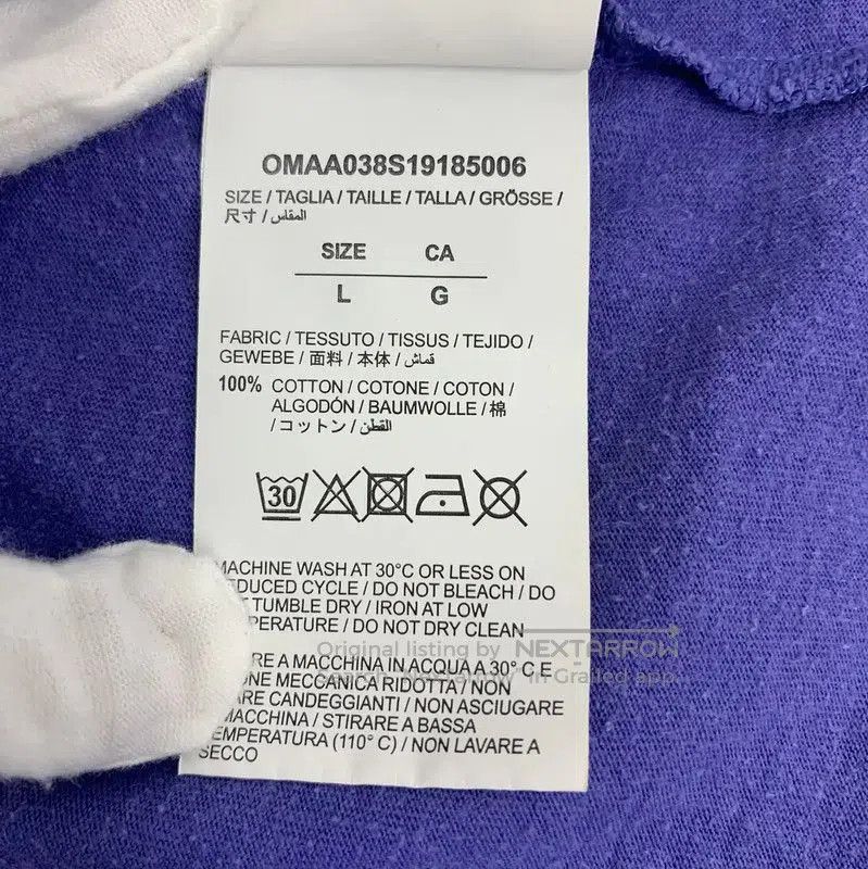 Off-White Off-White Blue Cotton Men's T-Shirt . Size US L / EU 52-54 / 3 - 6 Thumbnail