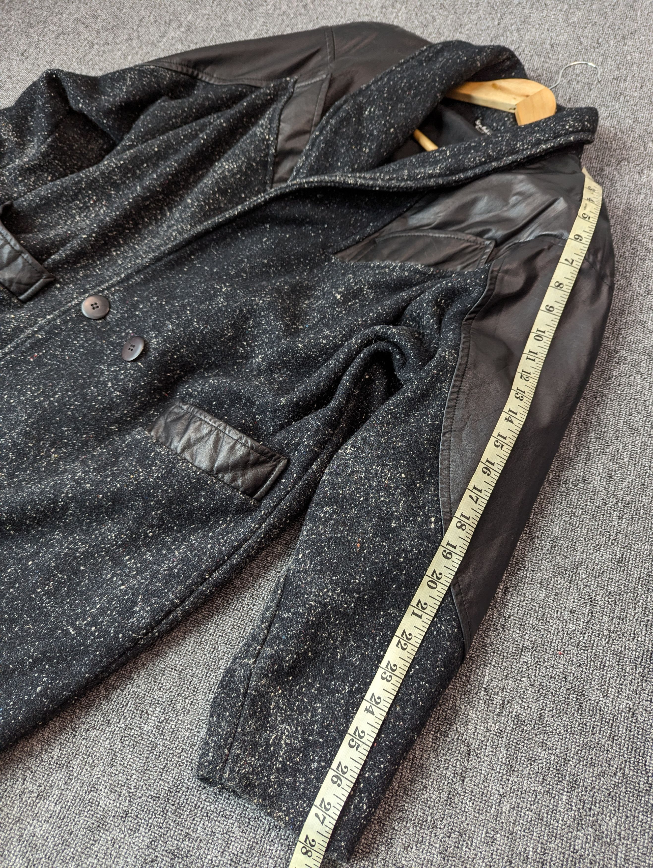 Designer × Vintage Vintage 80s ADA Paris Leather And Tweed Wool Coat Jacket Size US L / EU 52-54 / 3 - 20 Thumbnail