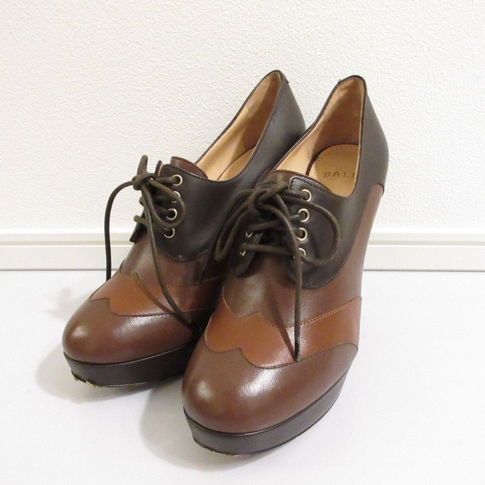 Bally Bally Leather Platform Lace-up Booties Leather Shoes DUTY FREE for USA
