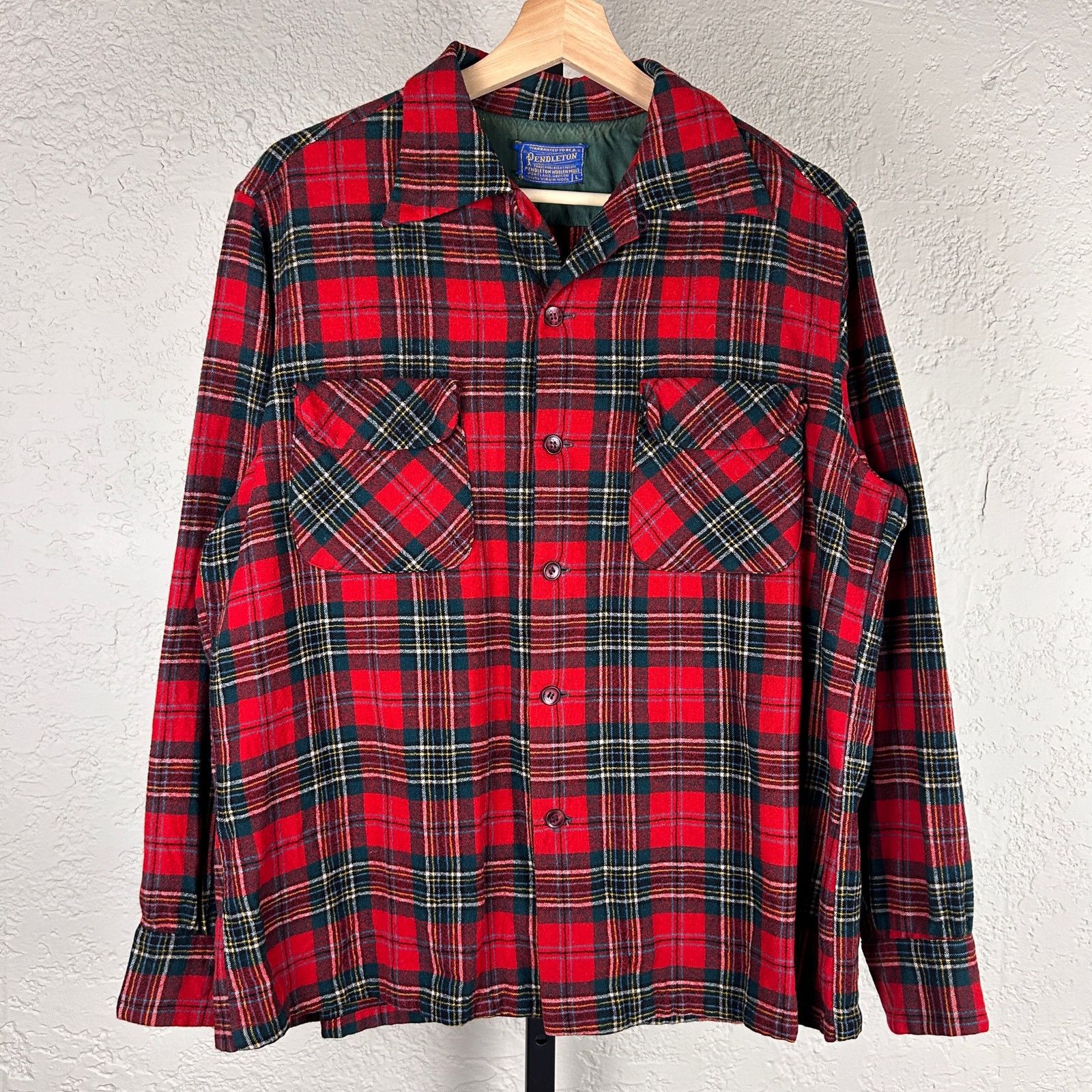 Pendleton Pendleton 1960s Plaid Wool Loop Collar USA Made Lrge Flannel Size US L / EU 52-54 / 3 - 1 Thumbnail