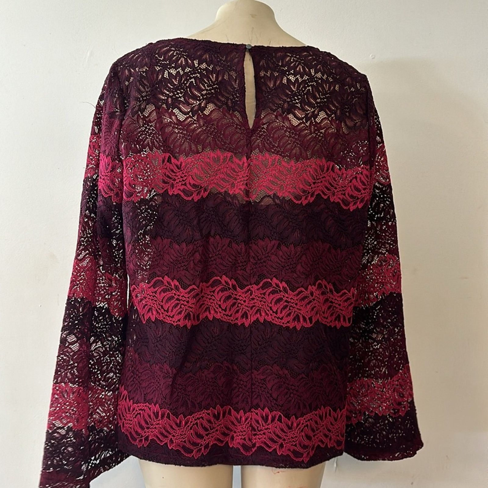 Banana Republic Banana Republic lace top burgundy/pink Large NWT Size L / US 10 / IT 46 - 4 Thumbnail