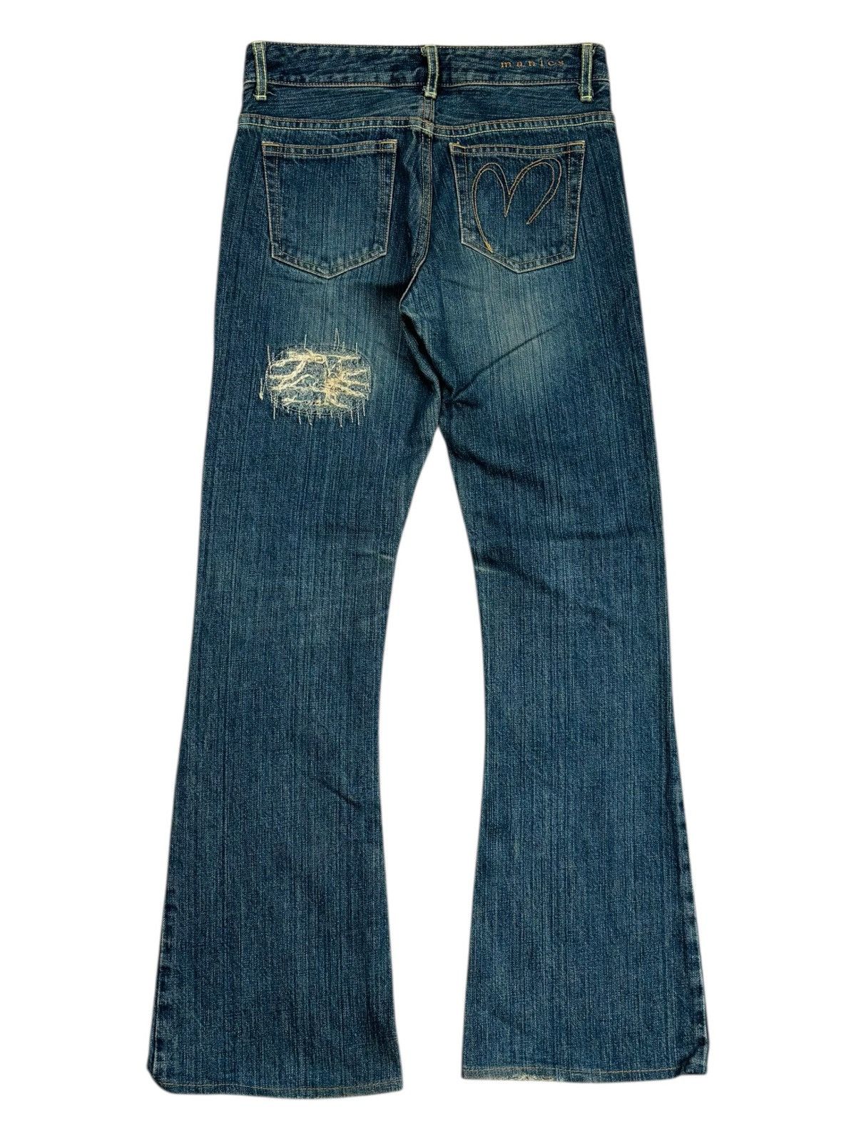 Isamu Katayama Backlash 2000s Manics - Crust Punk Flared Denim Pants Size US 28 / EU 44 - 2 Thumbnail