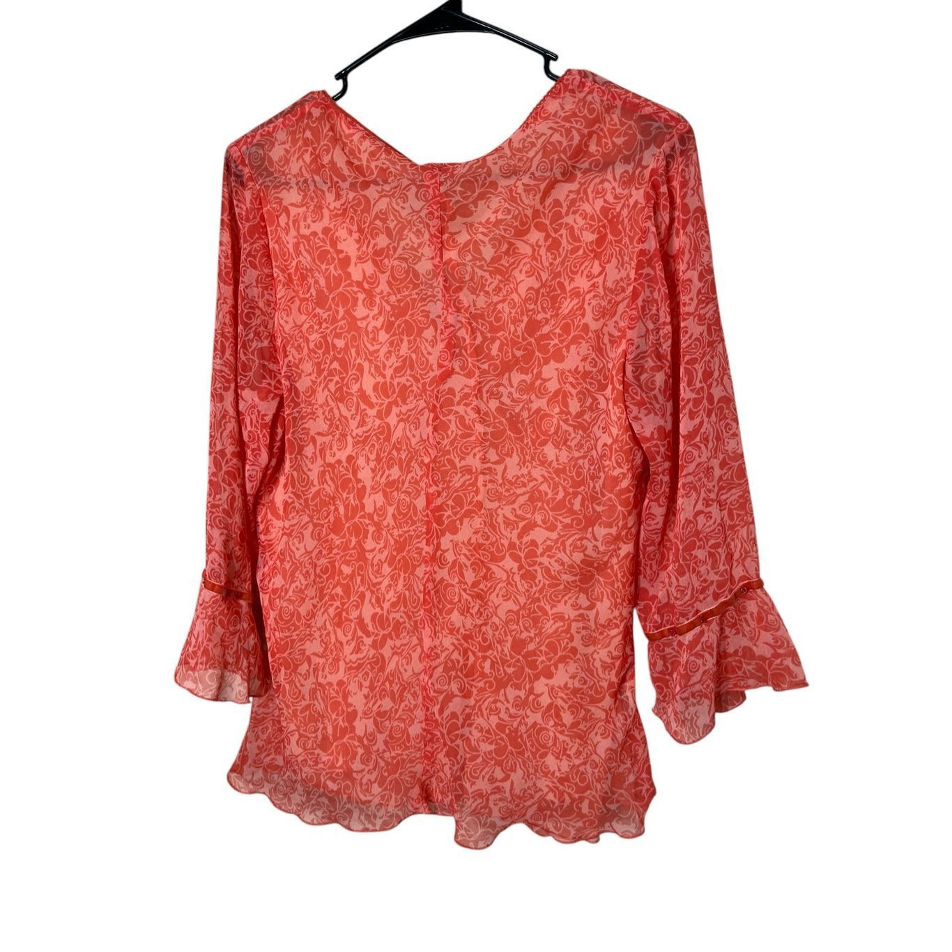 Faded Glory Vintage Faded Glory Y2K Pink Semi Sheer Blouse Size L Size L / US 10 / IT 46 - 8 Thumbnail