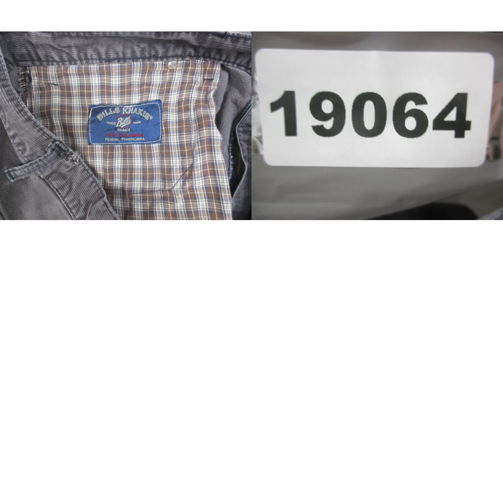 Bills Khakis Bills Khakis Jeans Mens 37x32 Gray Corduroy 5 Pocket Straight Leg Stretch Size US 37 - 9 Thumbnail